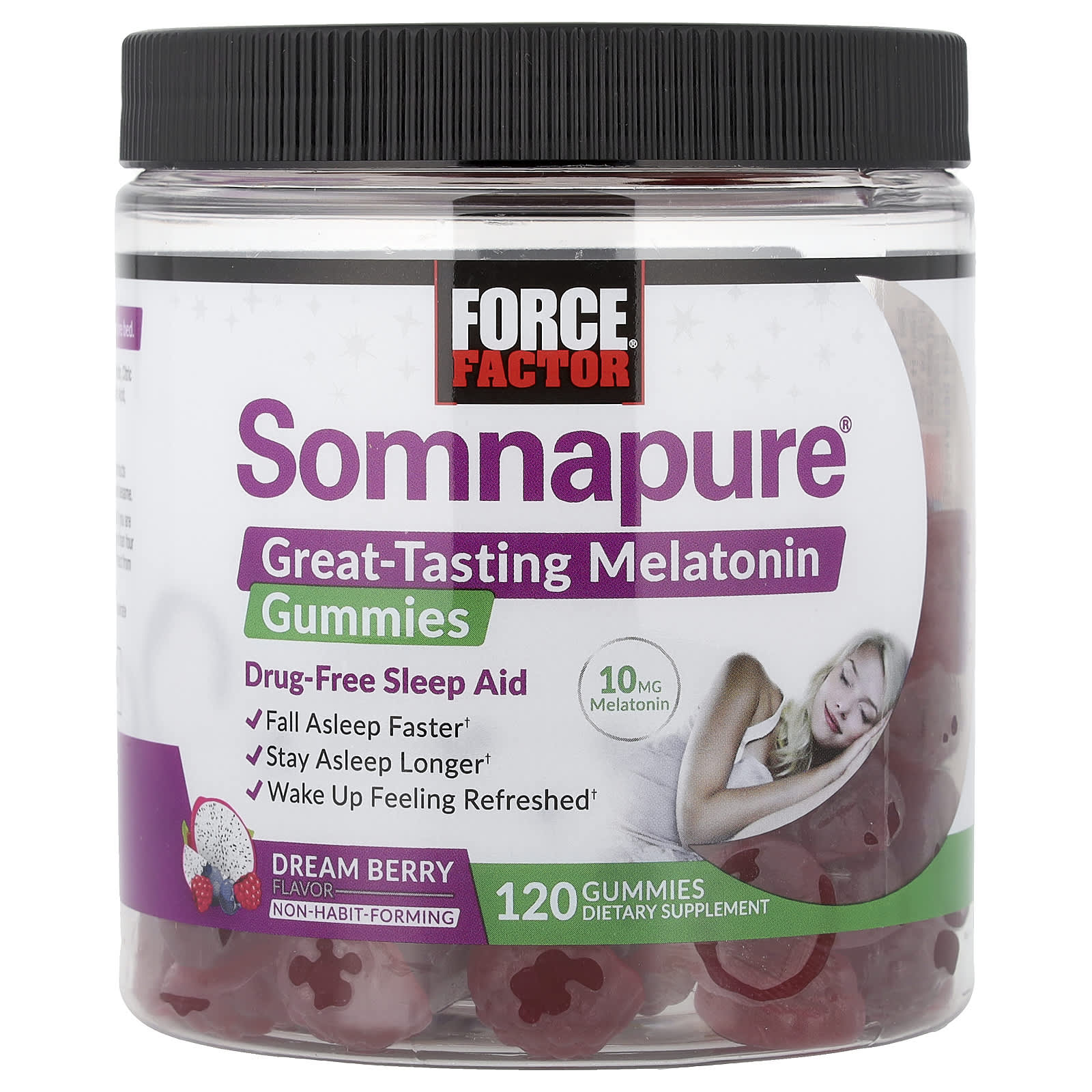 Force Factor Somnapure, Great Tasting Melatonin Gummies – Dream Berry – 120 gommes — Tunisie