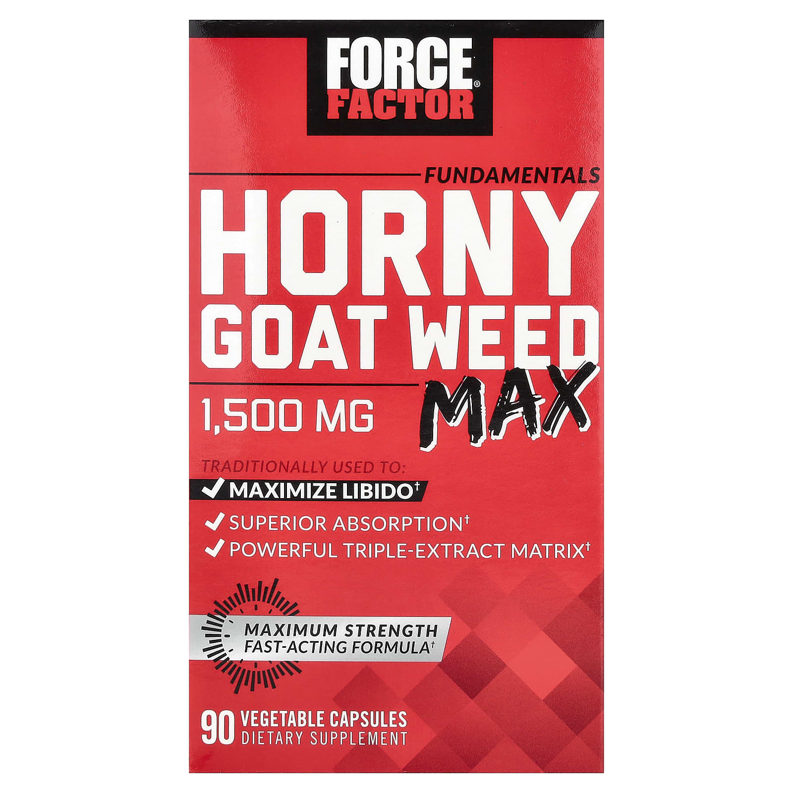 Force Factor Fundamentals, Horny Goat Weed Max, 90 Vegetable Capsules — Tunisie
