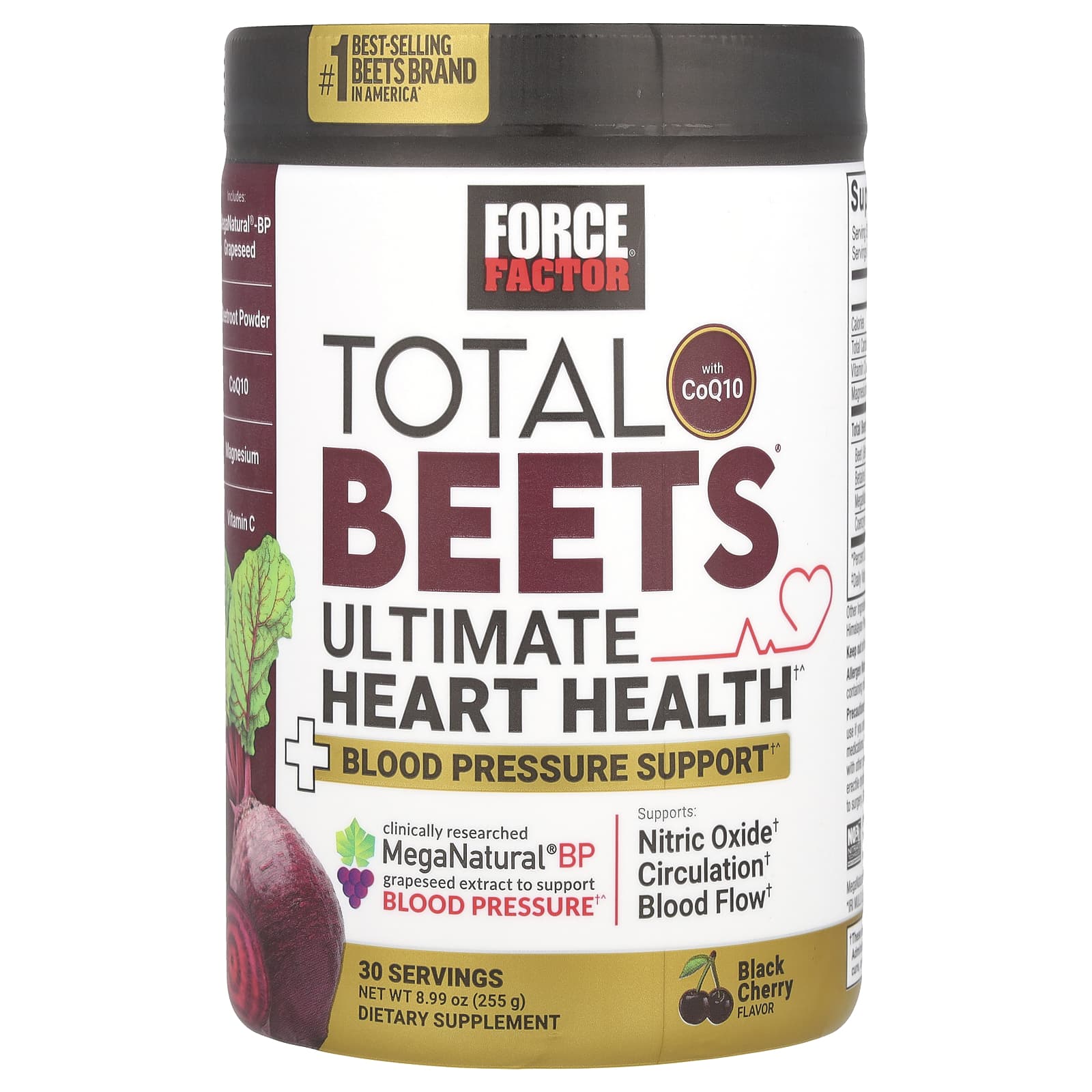 Force Factor Total Beets With CoQ10, Ultimate Heart Health – Black Cherry – 255 g — Tunisie