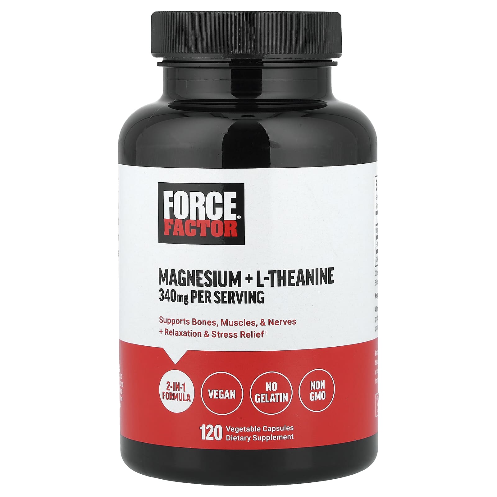 Force Factor Magnesium + L-Theanine, 120 Vegetable Capsules — Tunisie