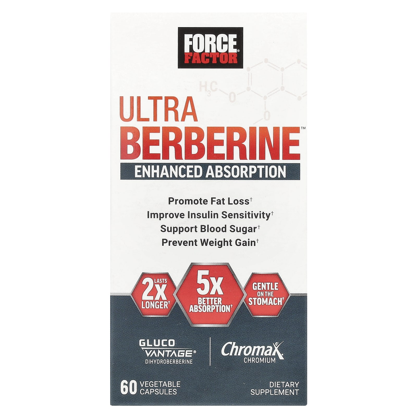 Force Factor Ultra Berberine, 60 Vegetable Capsules — Tunisie