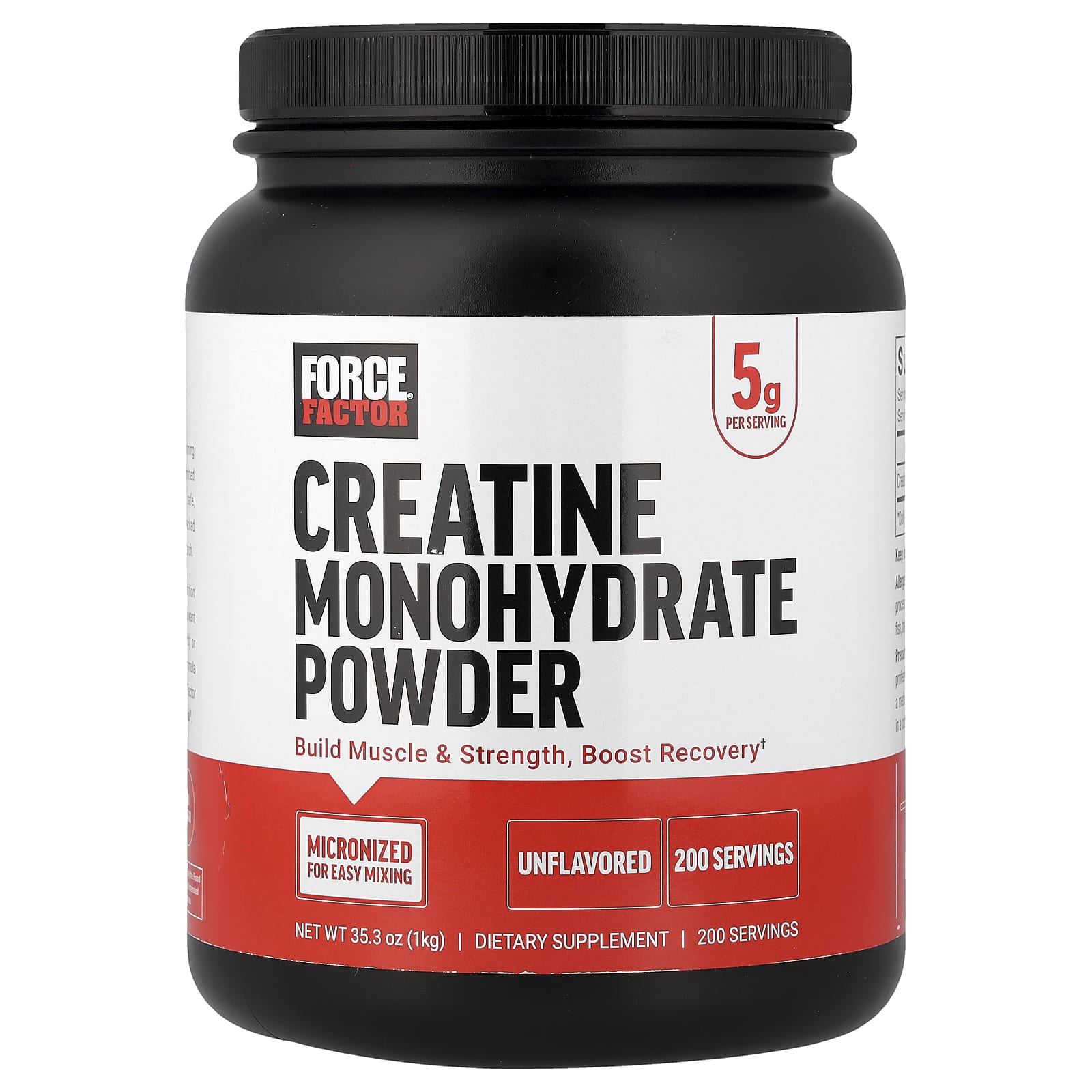 Force Factor Creatine Monohydrate Powder – Sans arôme – 1 kg — Tunisie