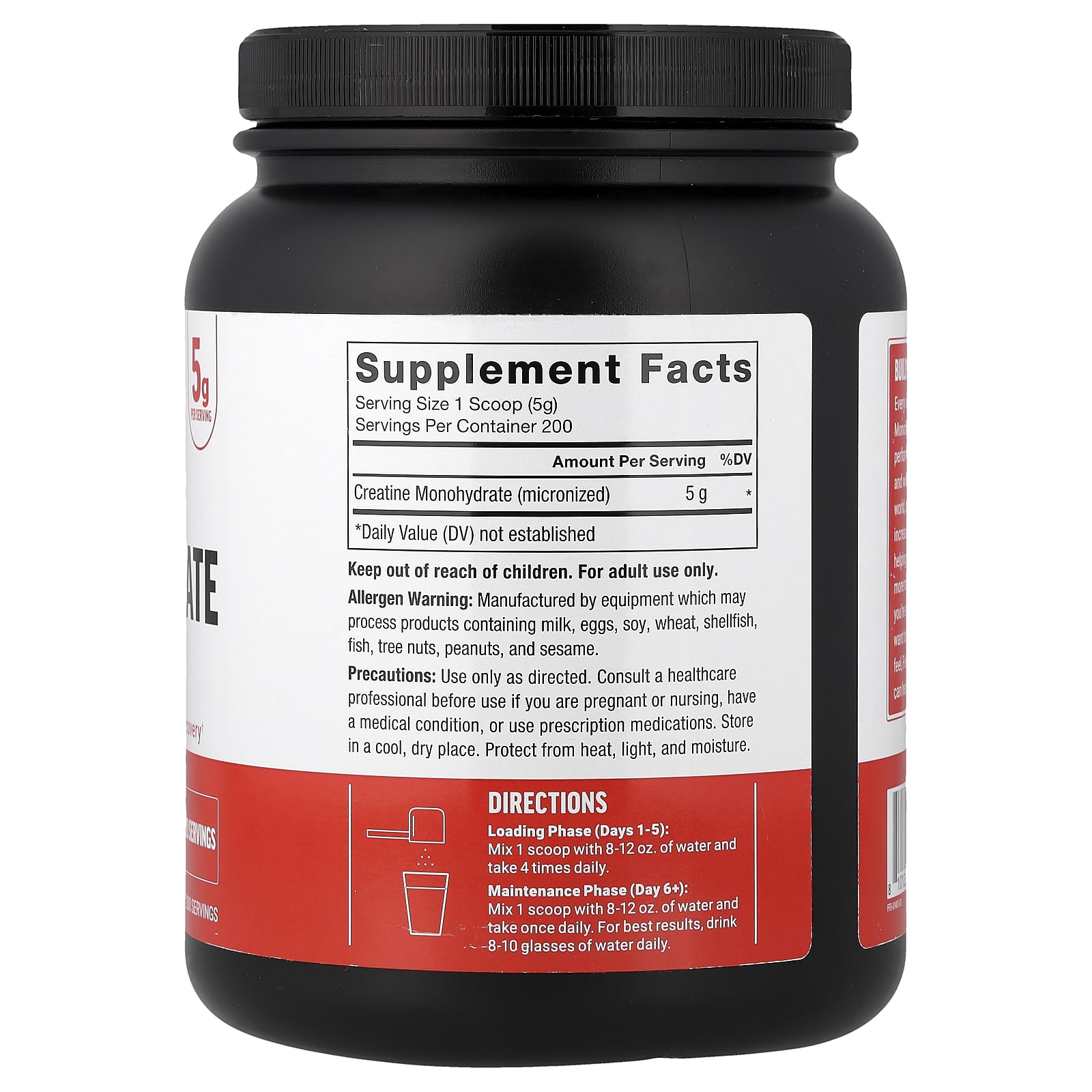 Force Factor Creatine Monohydrate Powder – Sans arôme – 1 kg — photo 2 sur 2