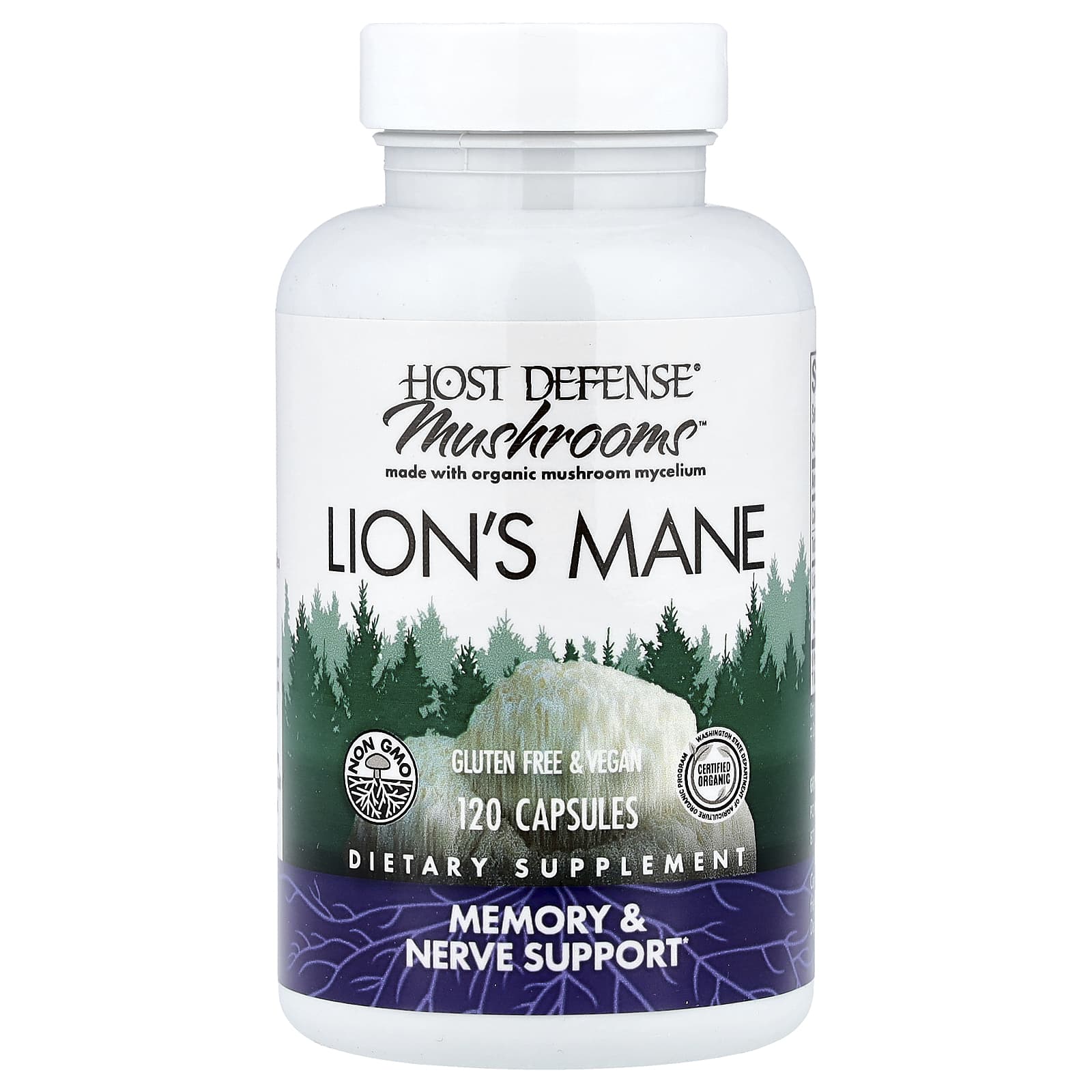 Host Defense Mushrooms, Lion's Mane – 120 gélules — étiquette 1