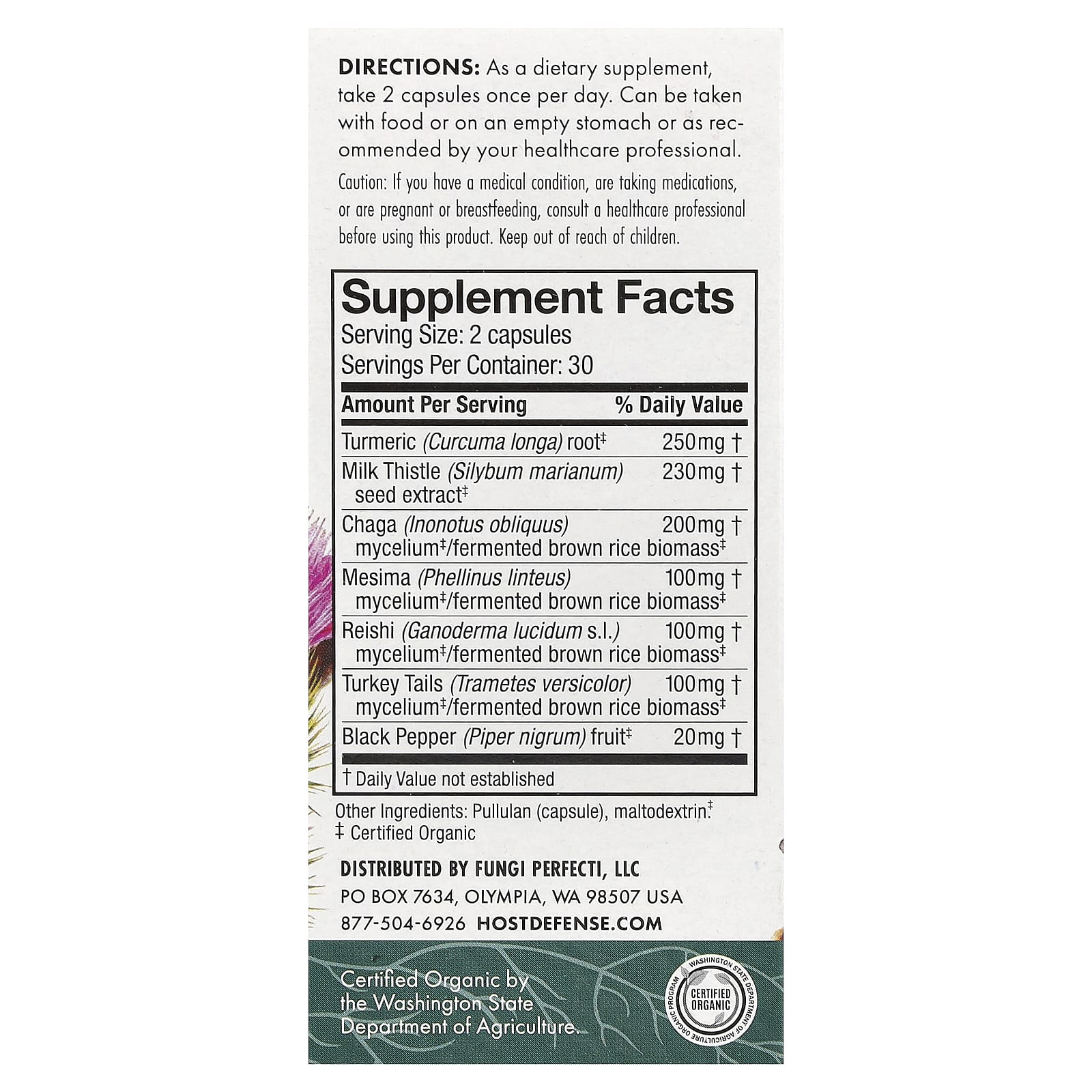 Host Defense Mushrooms, MycoBotanicals, Liver – 60 gélules — photo 2 sur 2