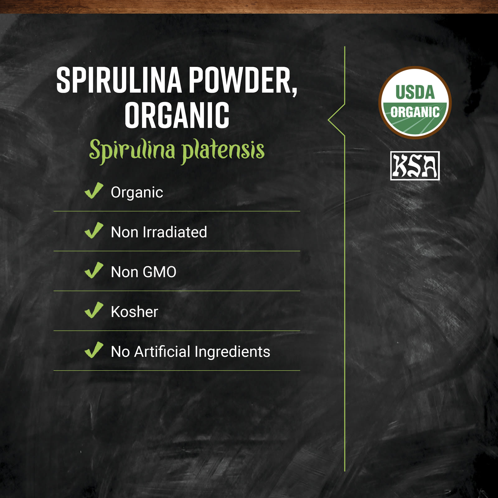 Frontier Co-op Organic Spirulina Powder – 453 g — étiquette 1