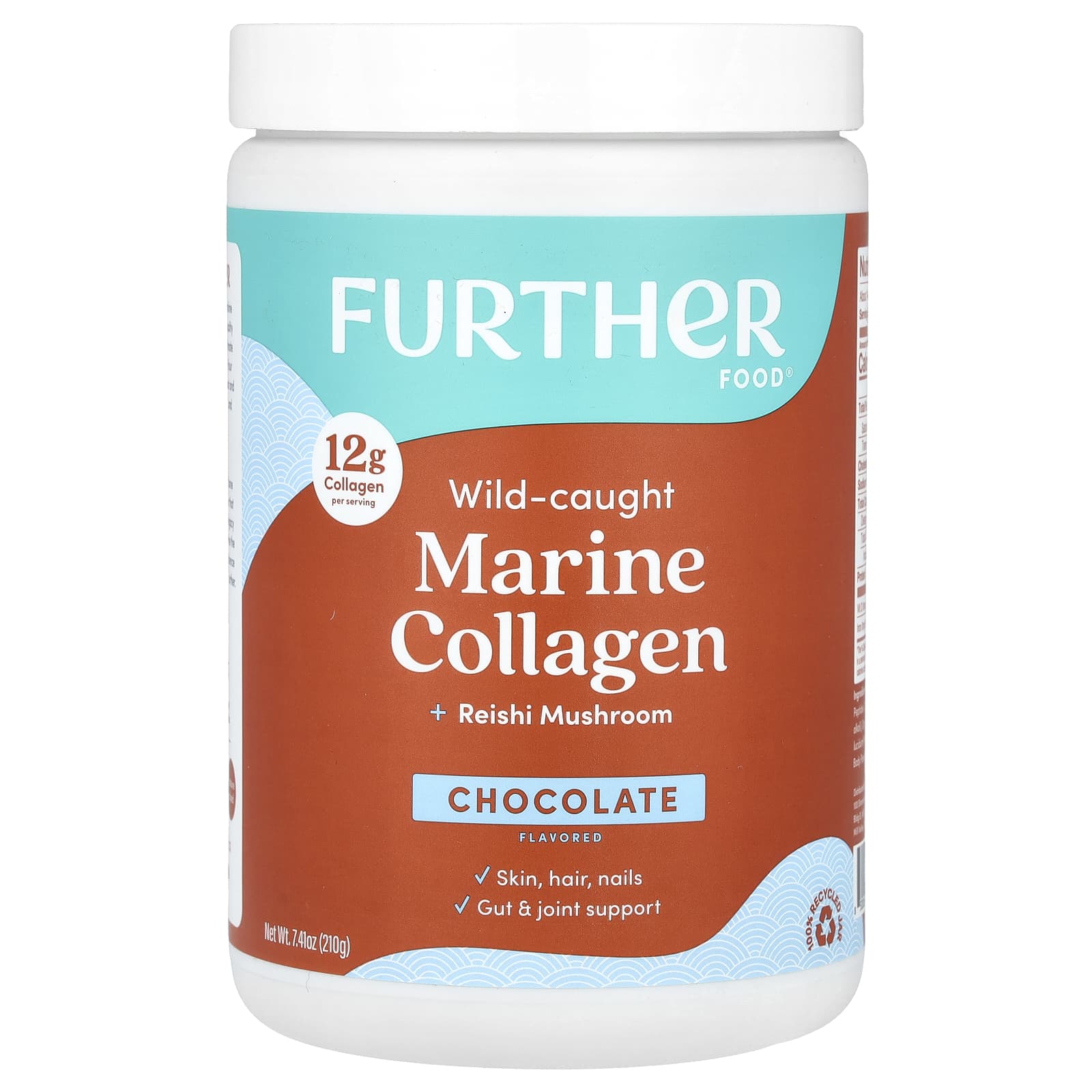Further Food Wild-Caught Marine Collagen + Reishi Mushroom – Chocolate – 210 g — Tunisie