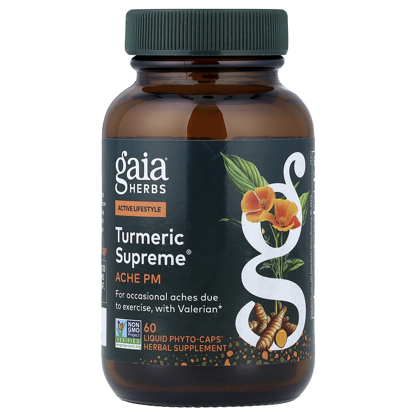 Gaia Herbs Turmeric Supreme, Ache PM, 60 Liquid Phyto-Caps — Tunisie