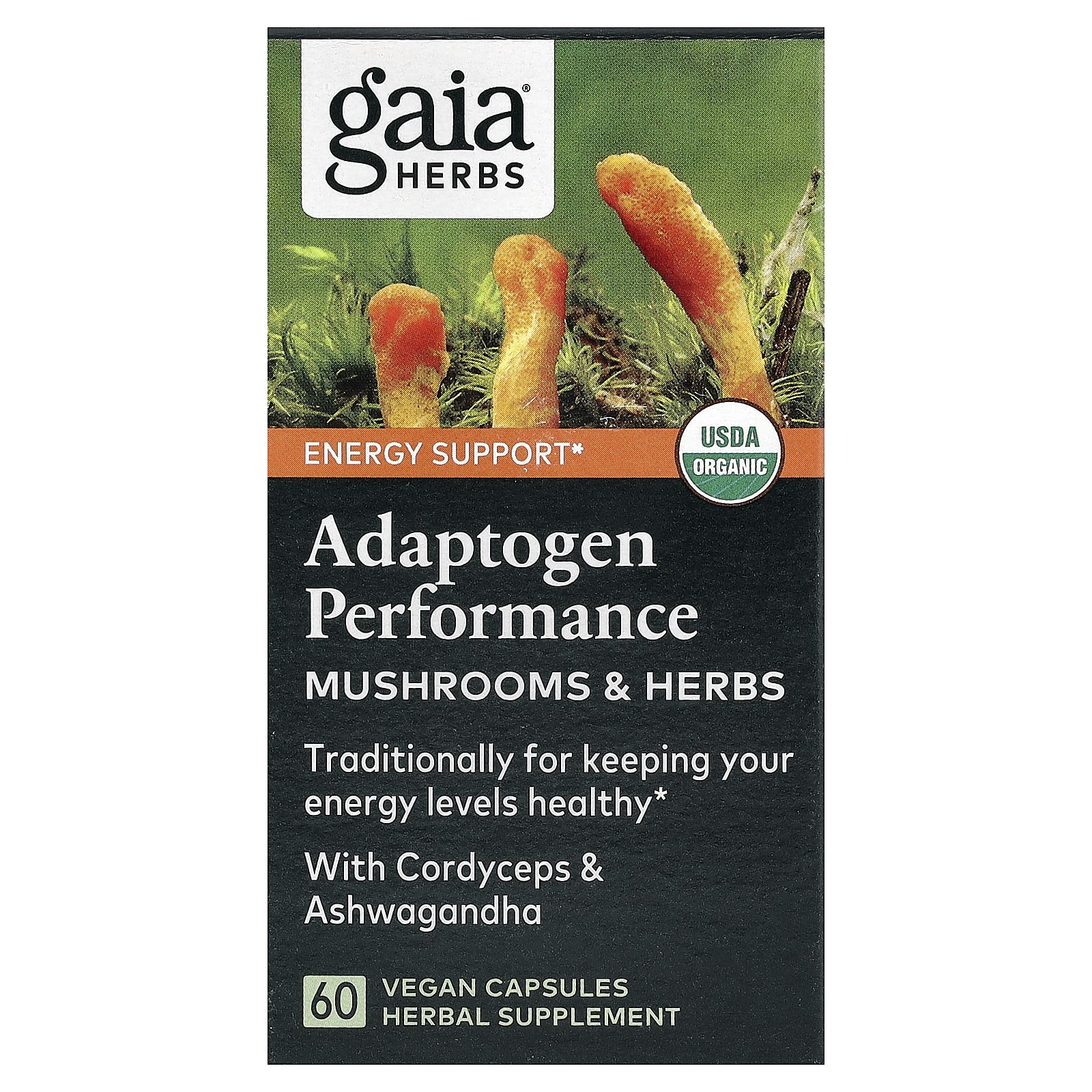 Gaia Herbs Adaptogen Performance, Mushrooms & Herbs – 60 gélules véganes — Tunisie