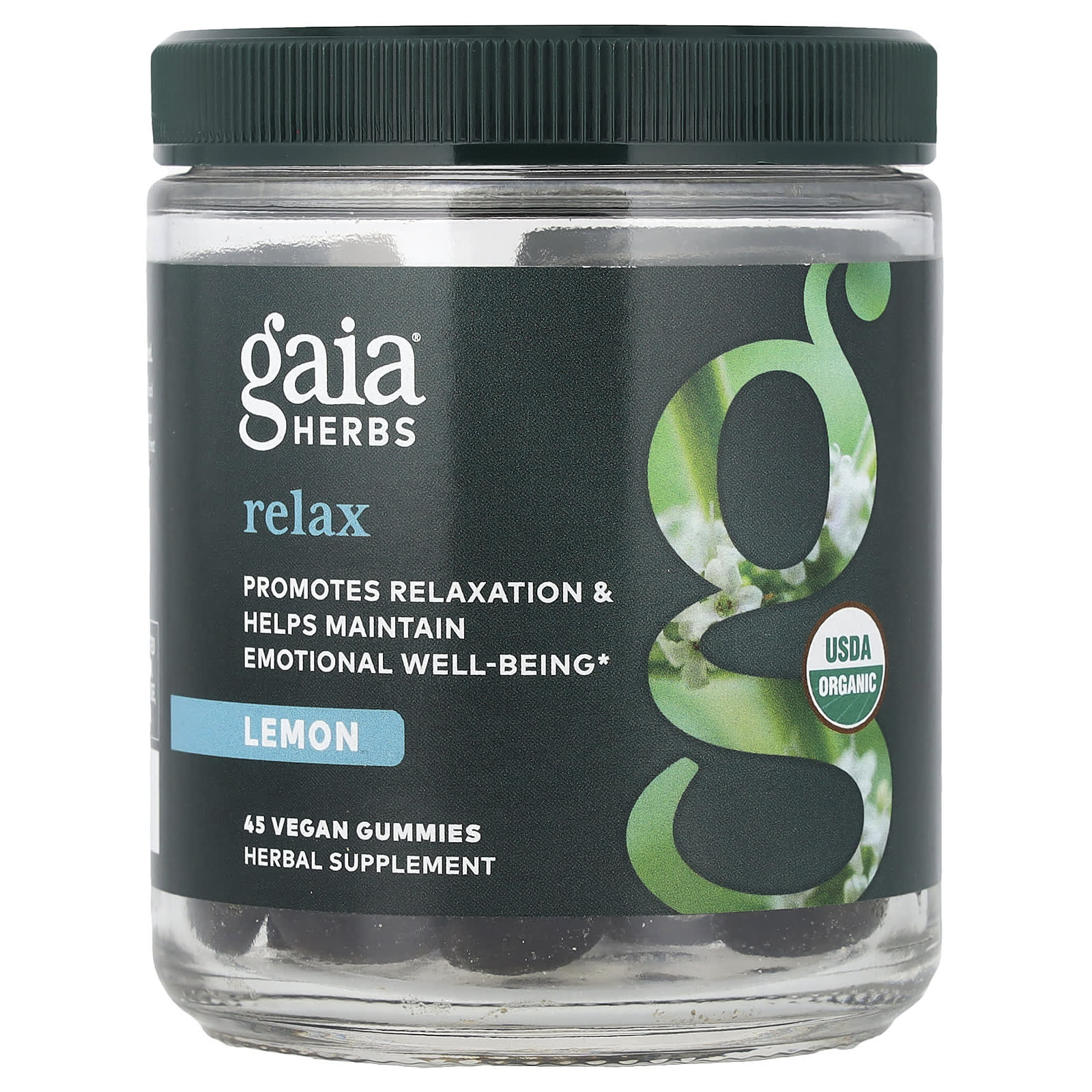 Gaia Herbs Relax Gummies, 45 Vegan Gummies – Lemon — Tunisie