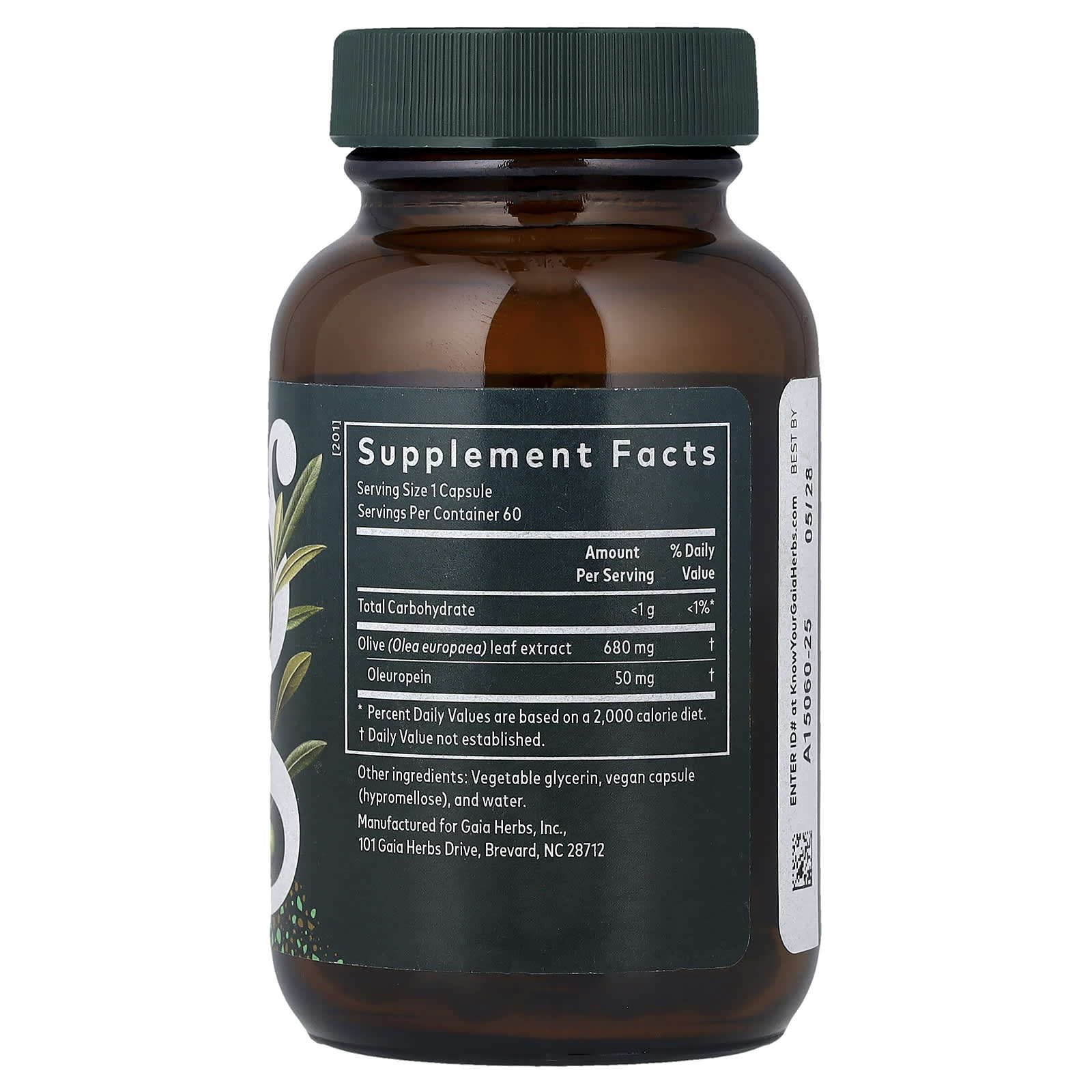 Gaia Herbs Olive Leaf, 60 Liquid Phyto-Caps (680 mg per Capsule) — photo 2 sur 2
