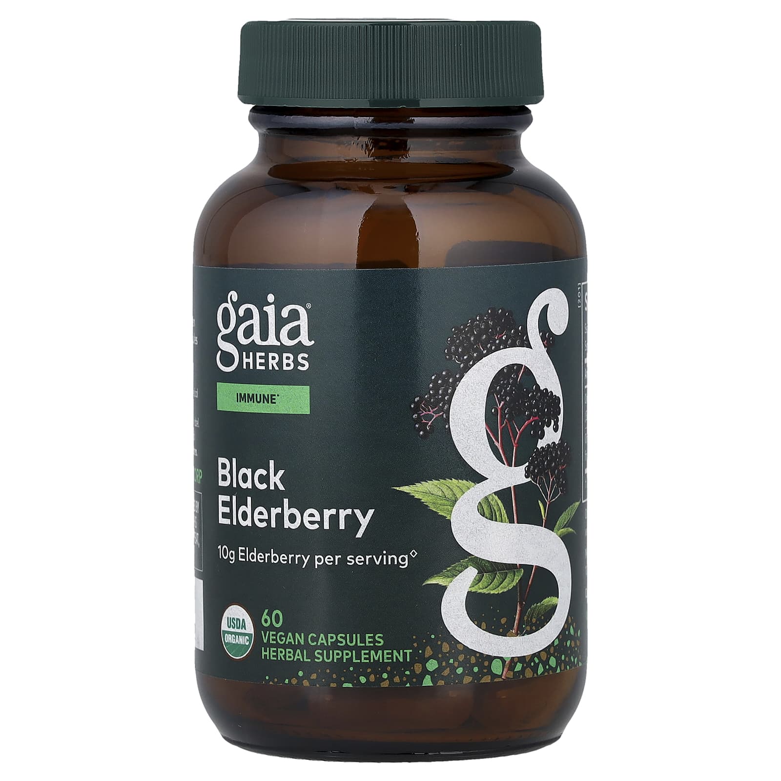 Gaia Herbs Black Elderberry – Black Elderberry – 60 gélules véganes — Tunisie