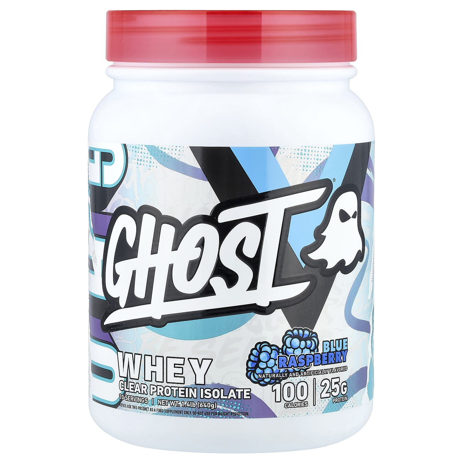 Ghost Whey, Clear Protein Isolate – Blue Raspberry – 640 g — Tunisie