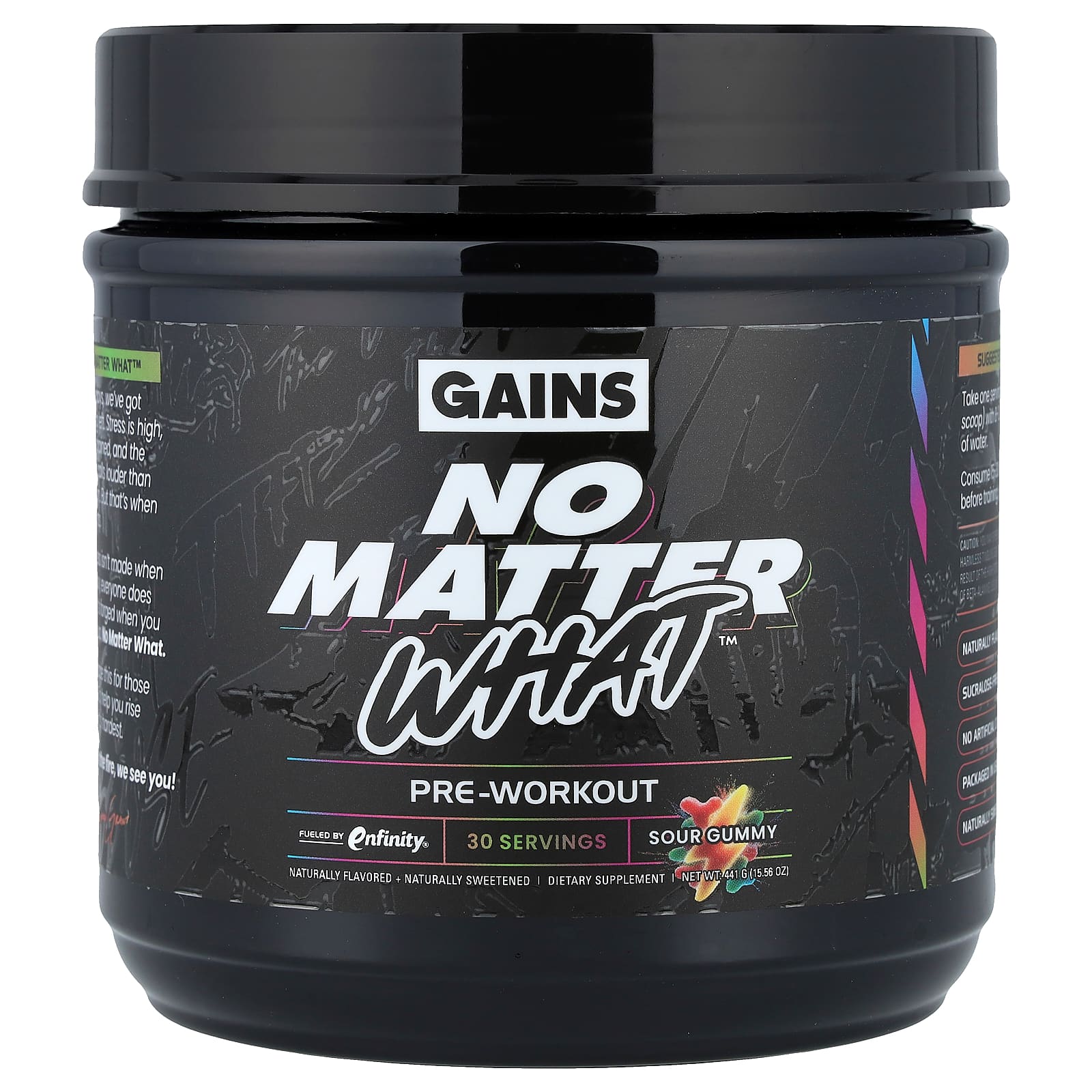 GAINS No Matter What, Pre-Workout, Sour Gummy – 441 g — Tunisie