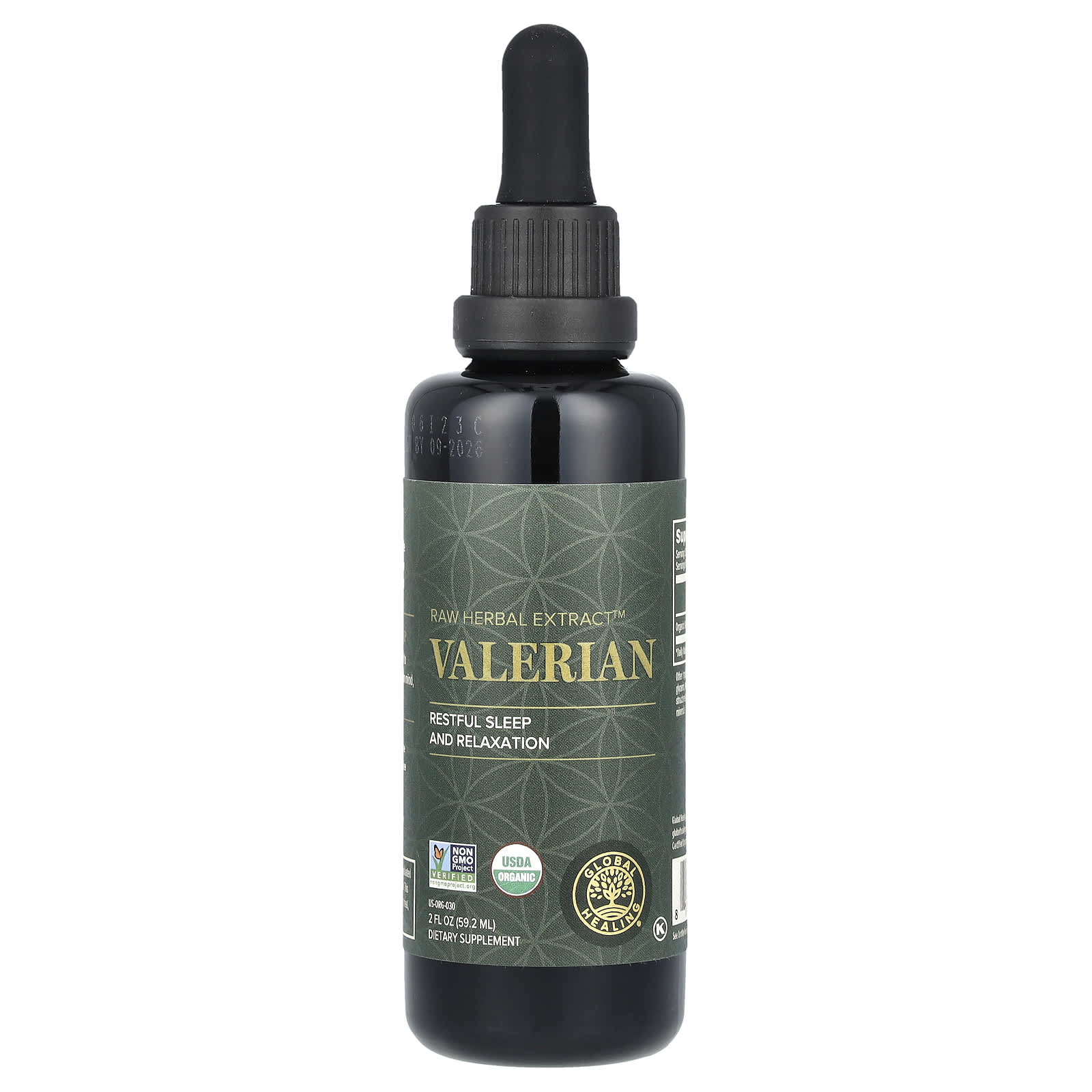 Global Healing Raw Herbal Extract, Valerian – 59,2 ml — Tunisie