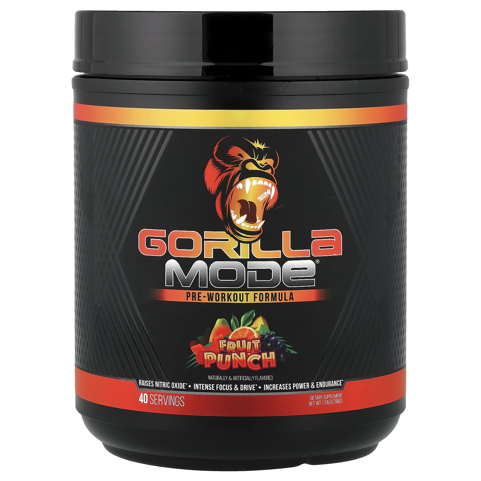 Gorilla Mind Mode, Pre-Workout Formula – Fruit Punch – 788 g — Tunisie
