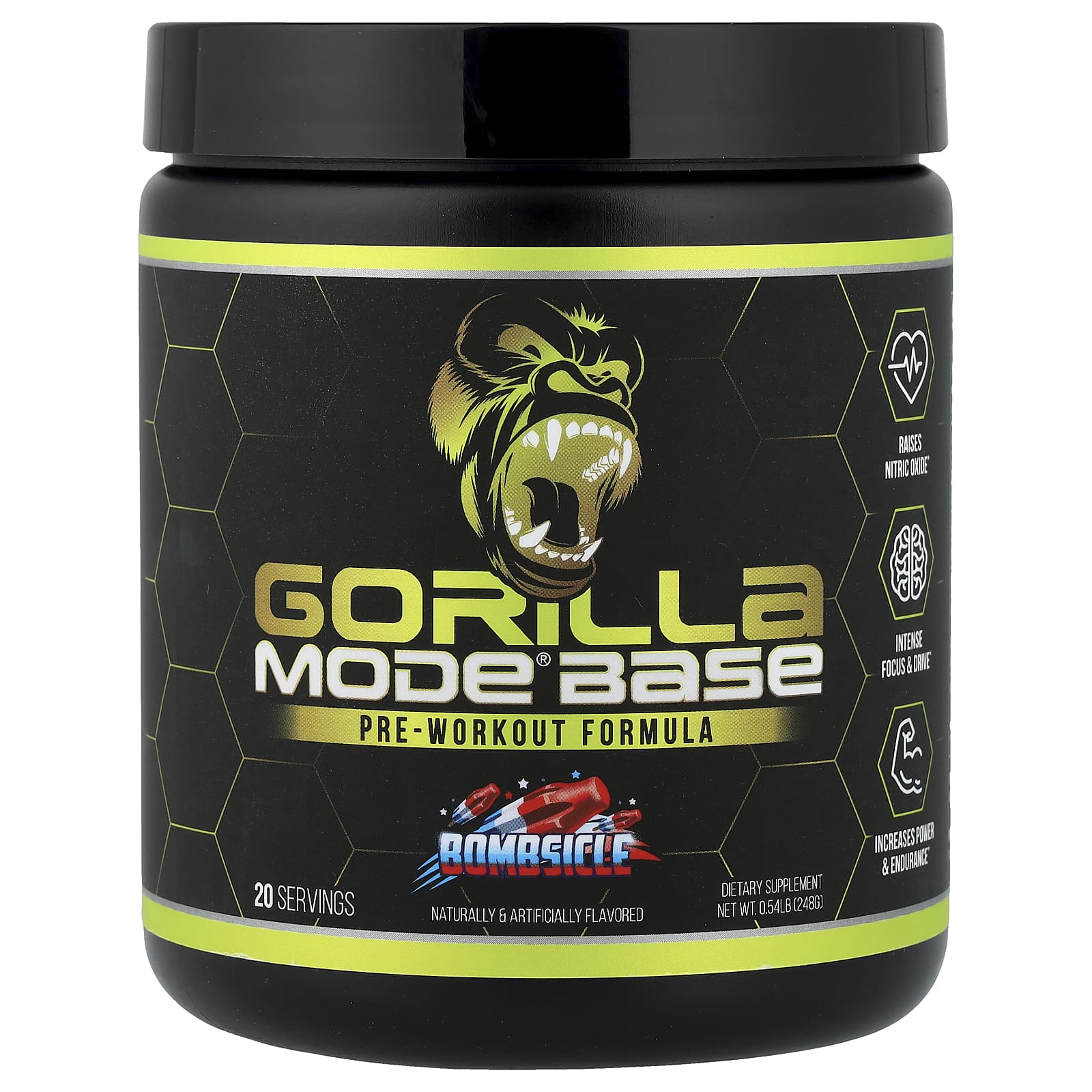 Gorilla Mind Mode Base, Pre-Workout Formula, Bombsicle – 248 g — Tunisie