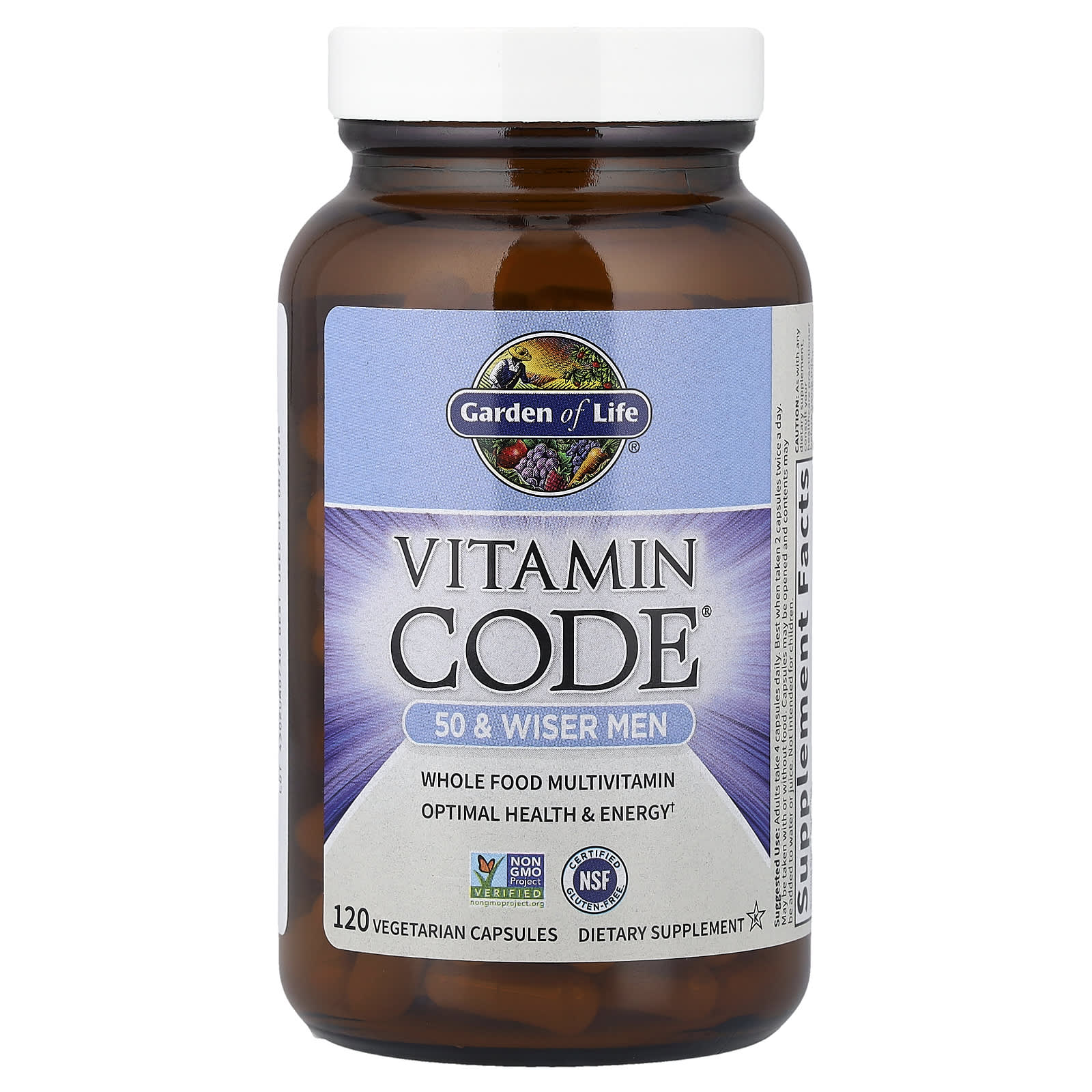 Garden of Life Vitamin Code, Whole Food Multivitamin – 120 gélules végétales — étiquette 1