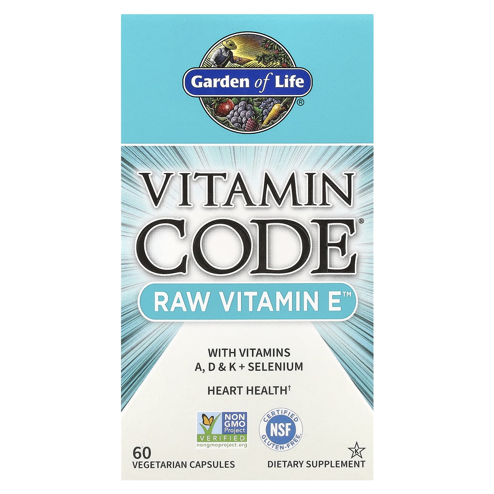 Garden of Life Vitamin Code, RAW Vitamin E – 60 gélules végétales — Tunisie