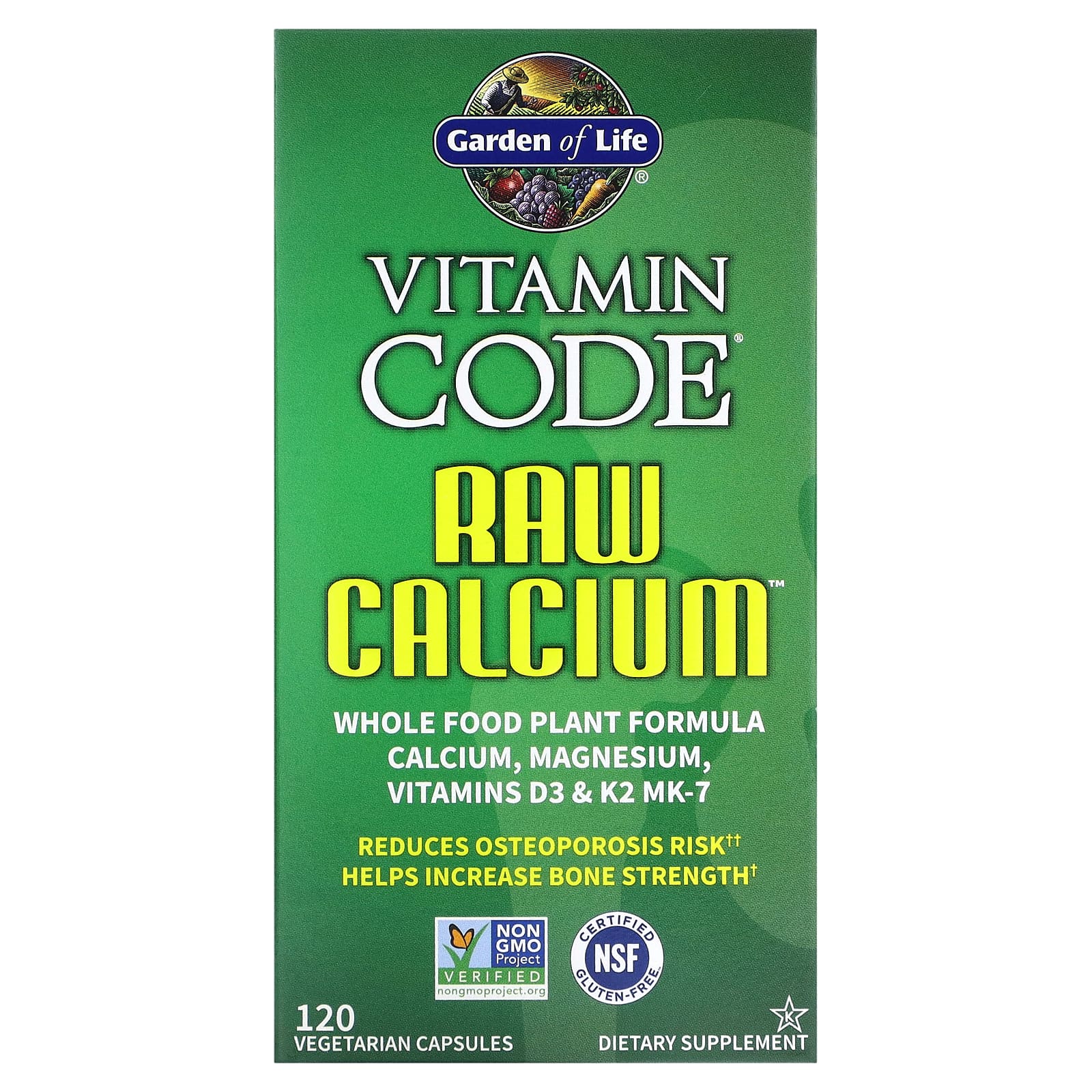 Garden of Life Vitamin Code, RAW Calcium – 120 gélules végétales — Tunisie