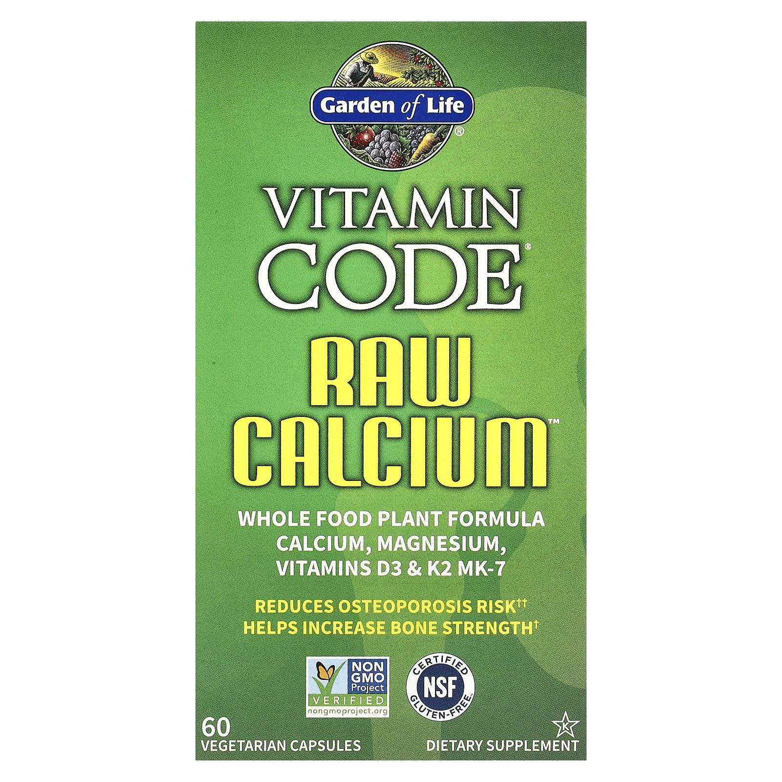 Garden of Life Vitamin Code, RAW Calcium – 60 gélules végétales — Tunisie