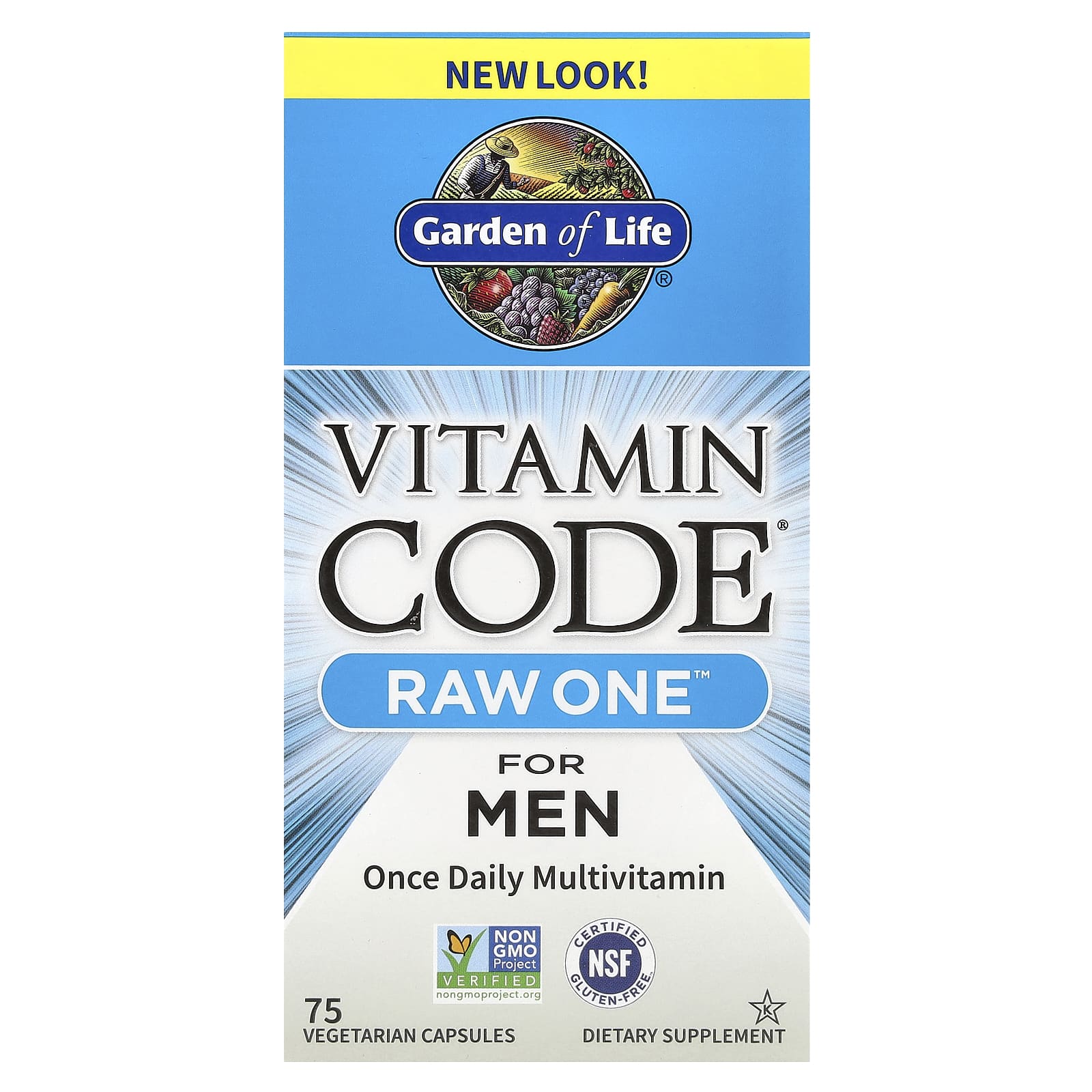 Garden of Life Vitamin Code, RAW One, Once Daily Multivitamin For Men – 75 gélules végétales — Tunisie