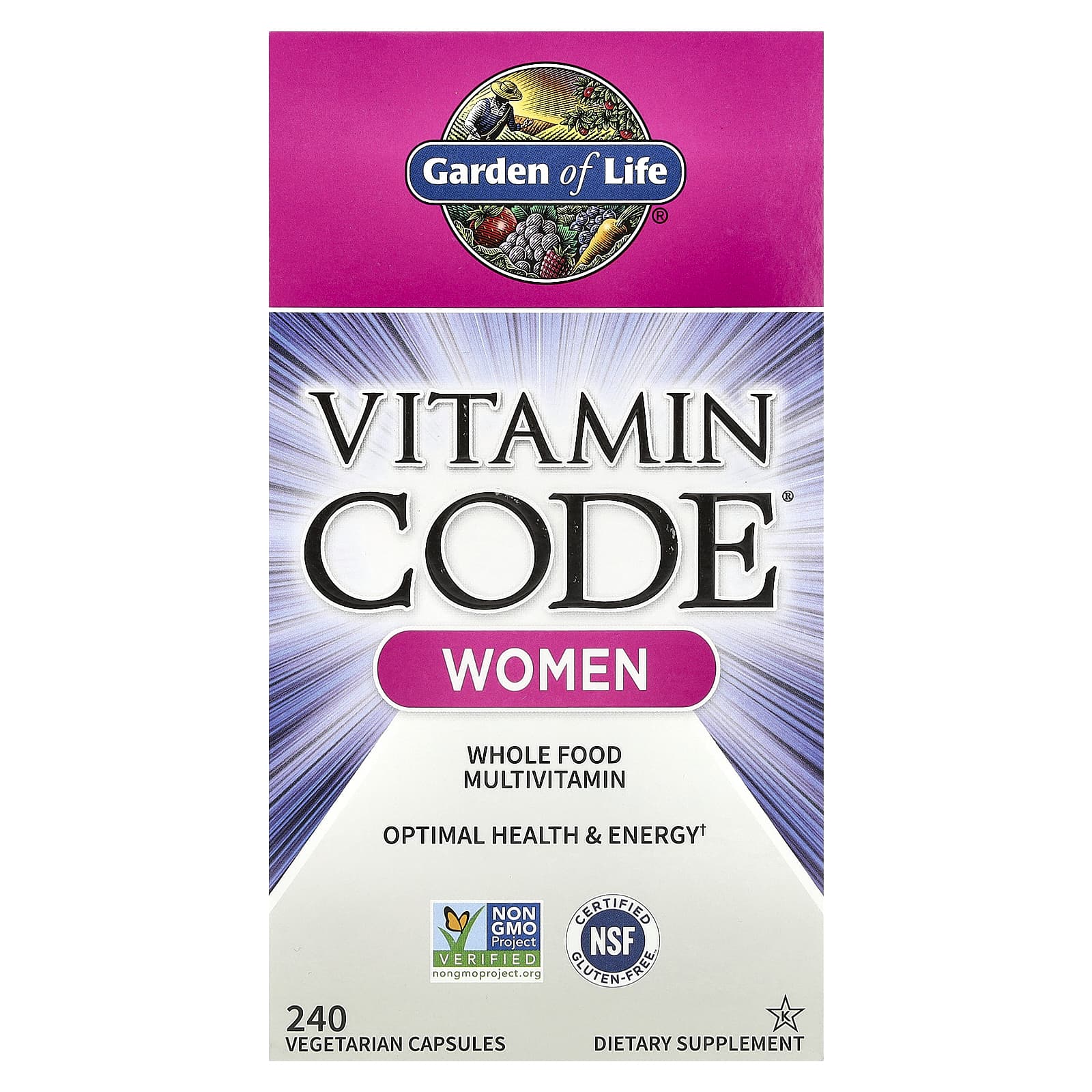 Garden of Life Vitamin Code, Whole Food Multivitamin, Women – 240 gélules végétales — Tunisie