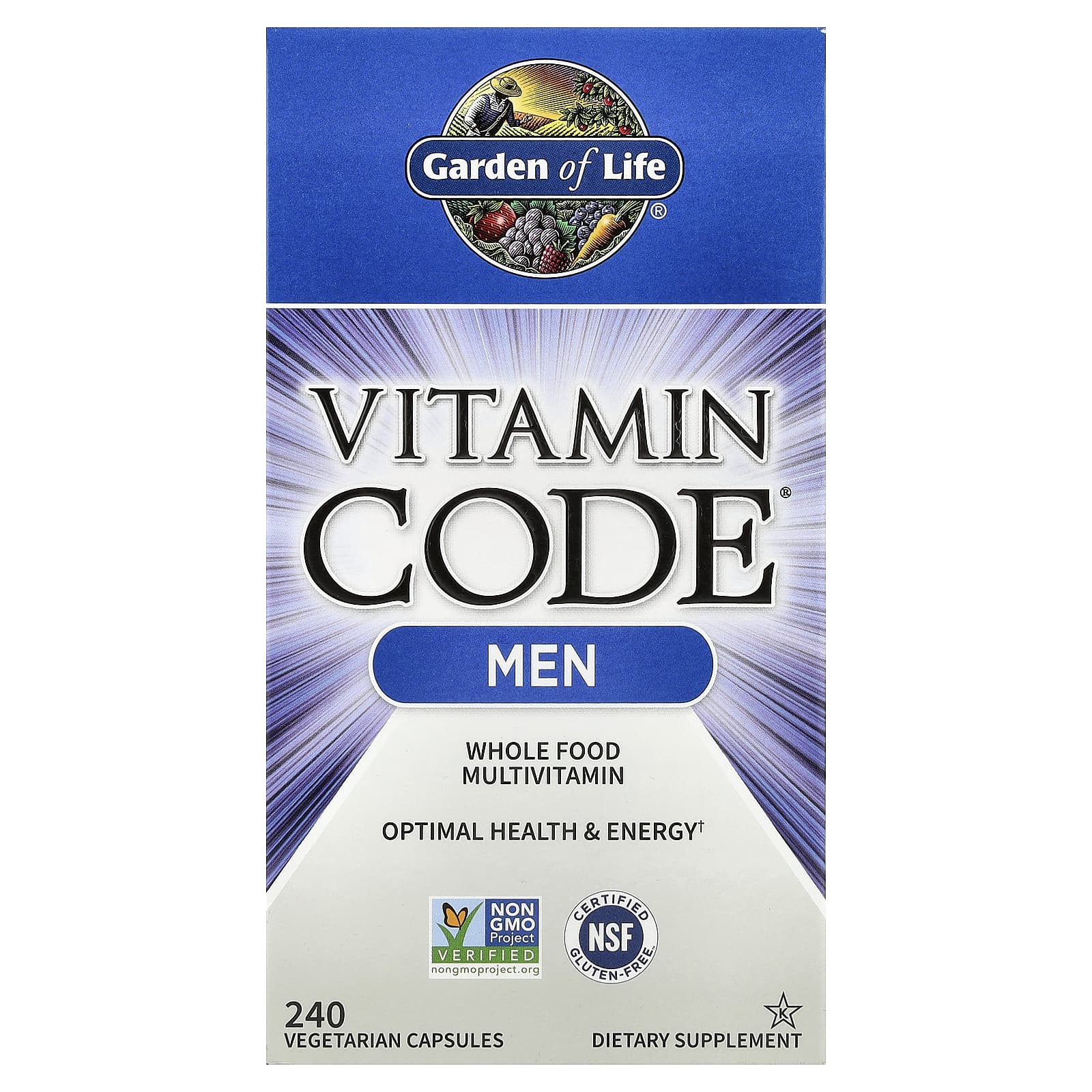 Garden of Life Vitamin Code, Whole Food Multivitamin For Men – 240 gélules végétales — Tunisie