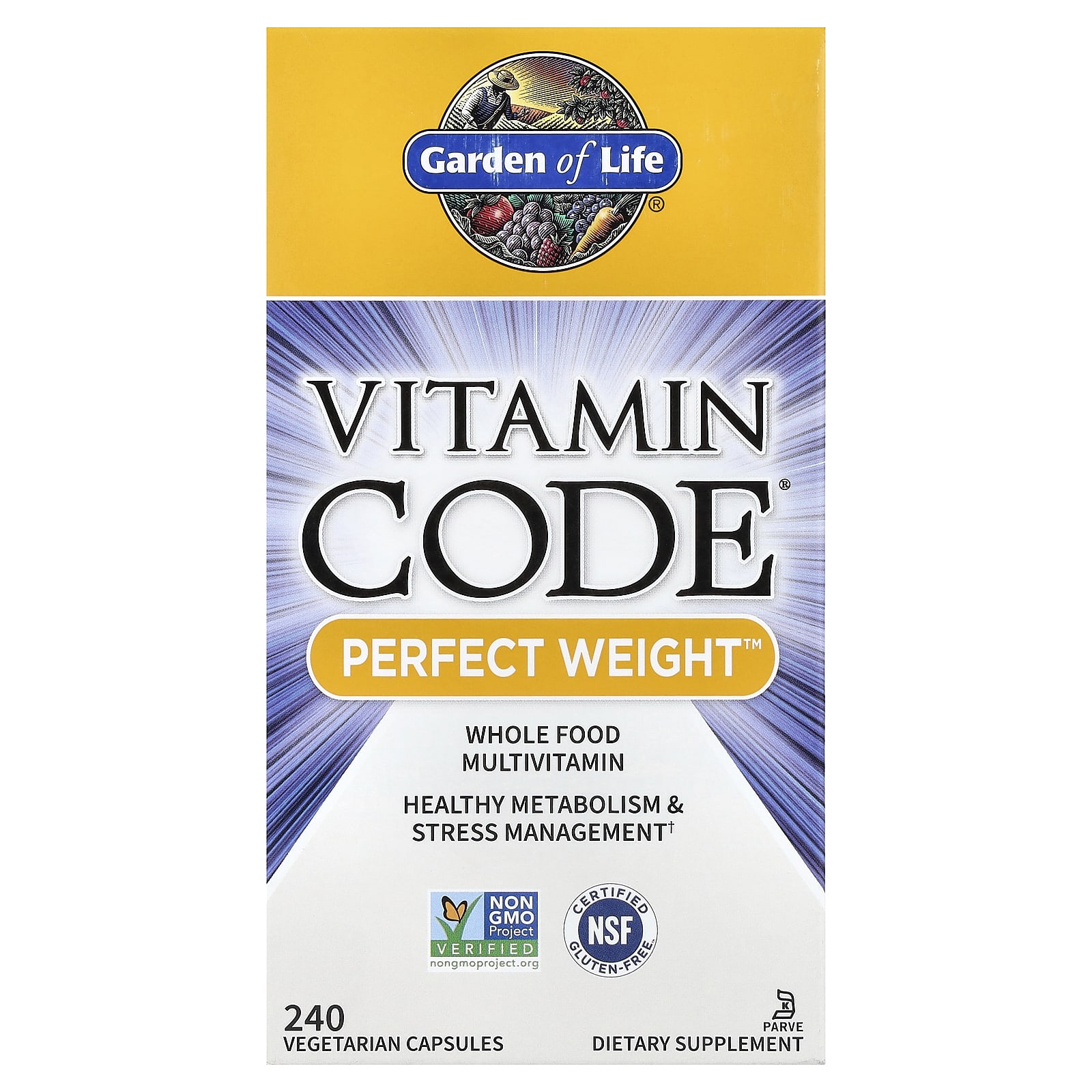 Garden of Life Vitamin Code, Perfect Weight – 240 gélules végétales — Tunisie