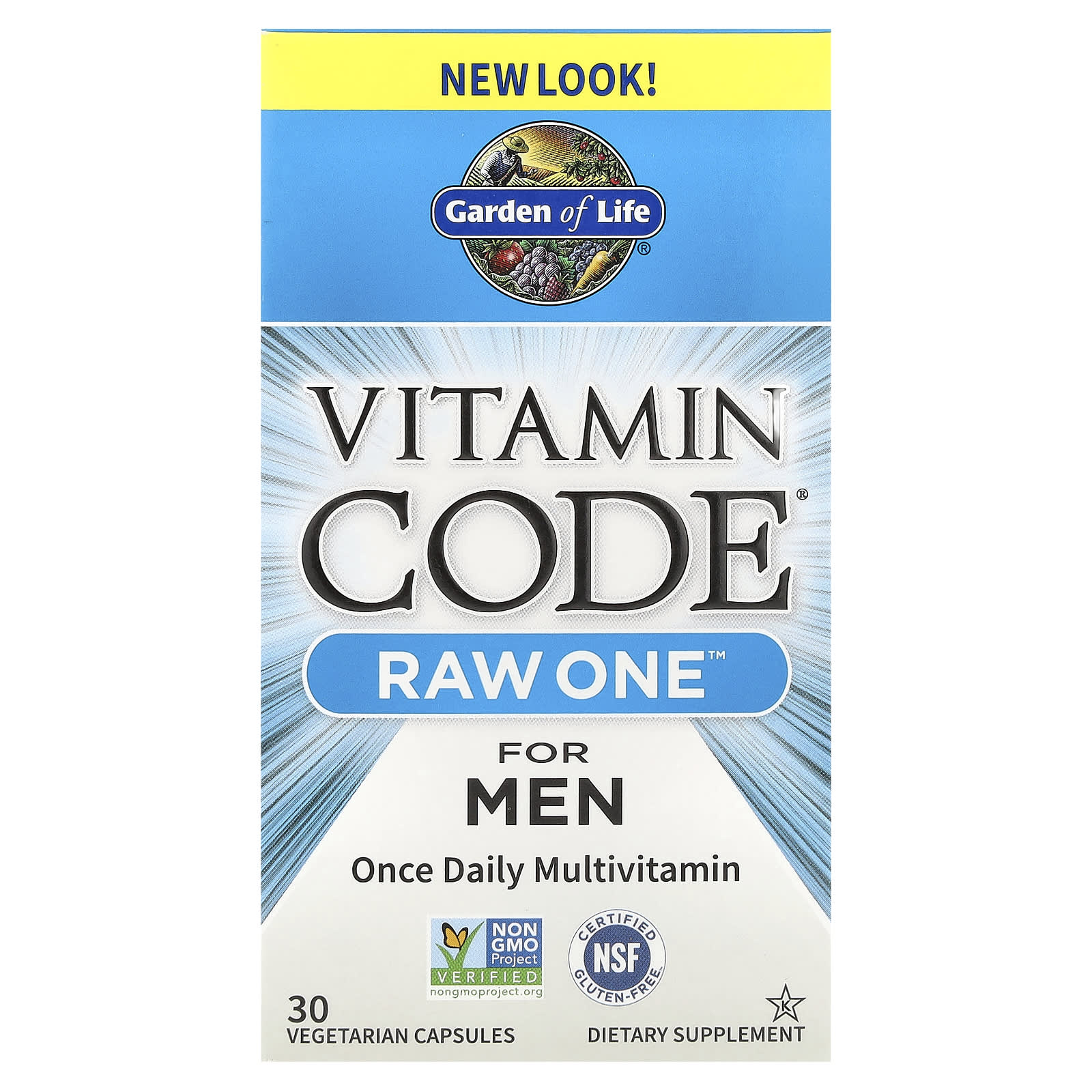 Garden of Life Vitamin Code, RAW One, Once Daily Multivitamin For Men – 30 gélules végétales — Tunisie