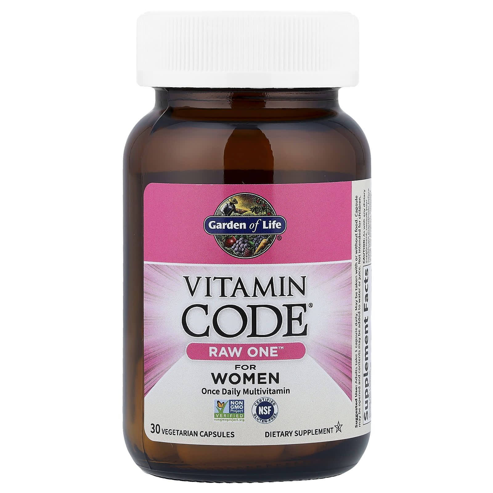 Garden of Life Vitamin Code, Raw One For Women – 30 gélules végétales — étiquette 1