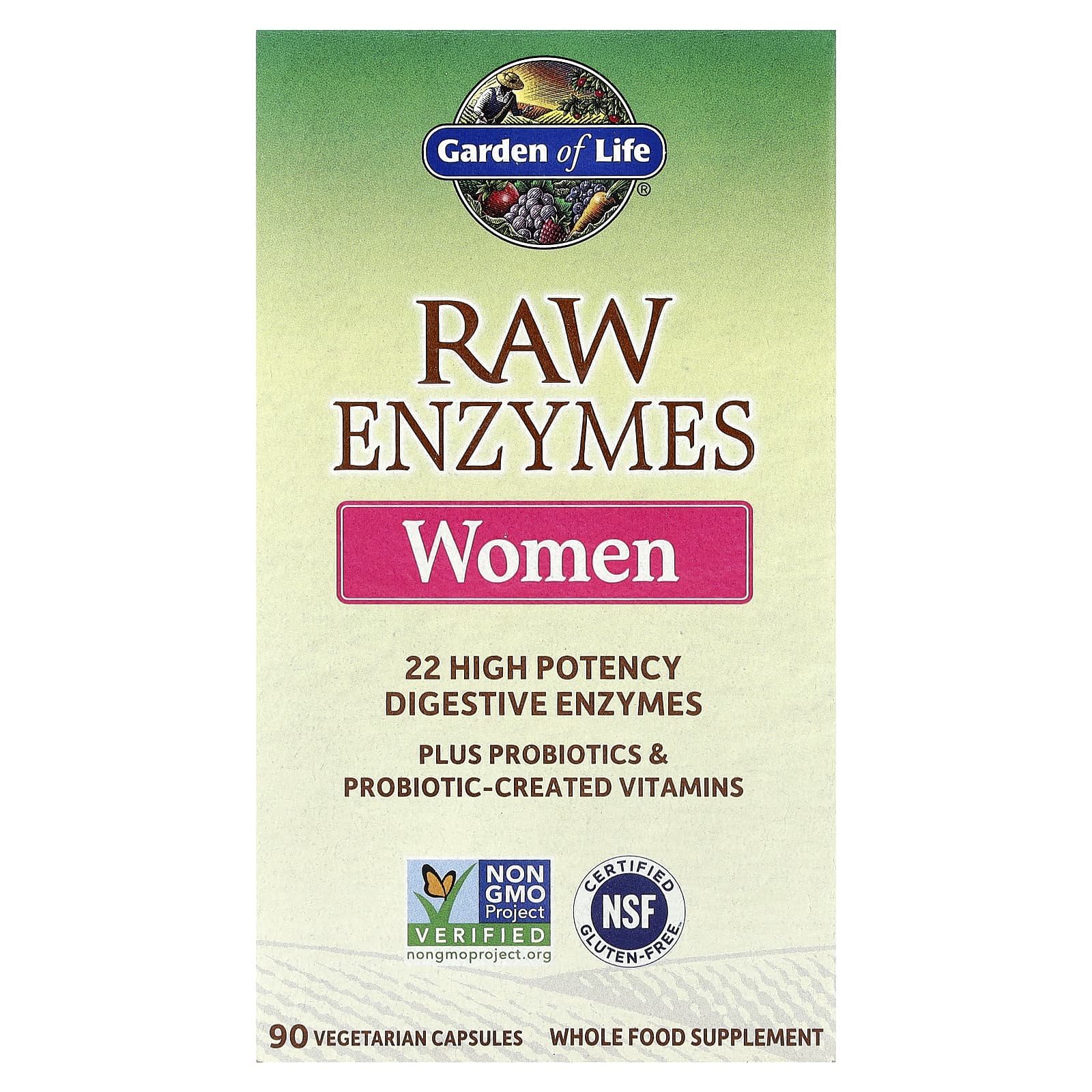 Garden of Life RAW Enzymes, Women – 90 gélules végétales — Tunisie