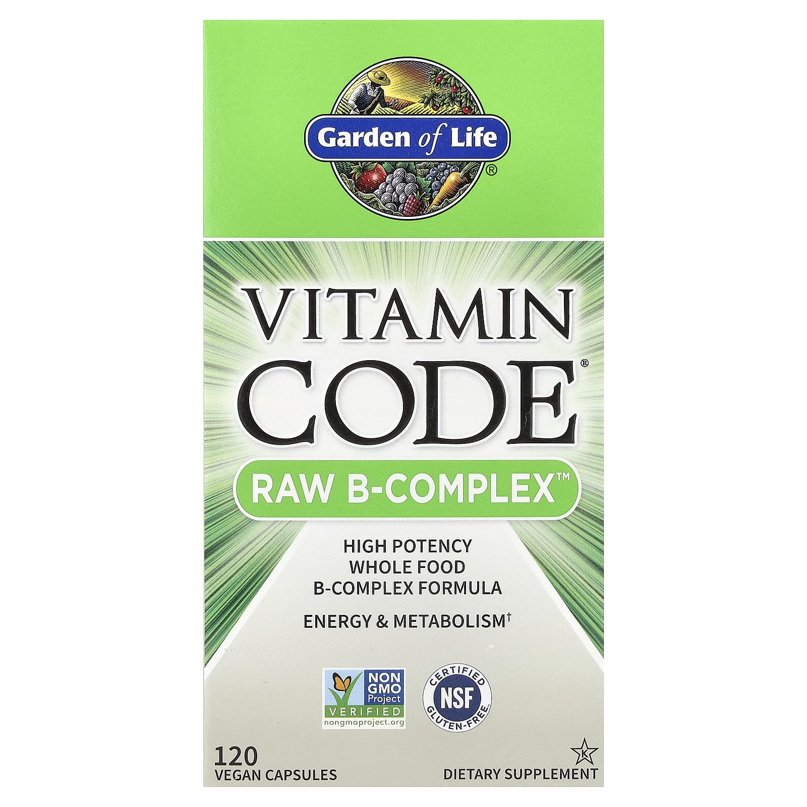 Garden of Life Vitamin Code, RAW B-Complex – 120 gélules véganes — Tunisie