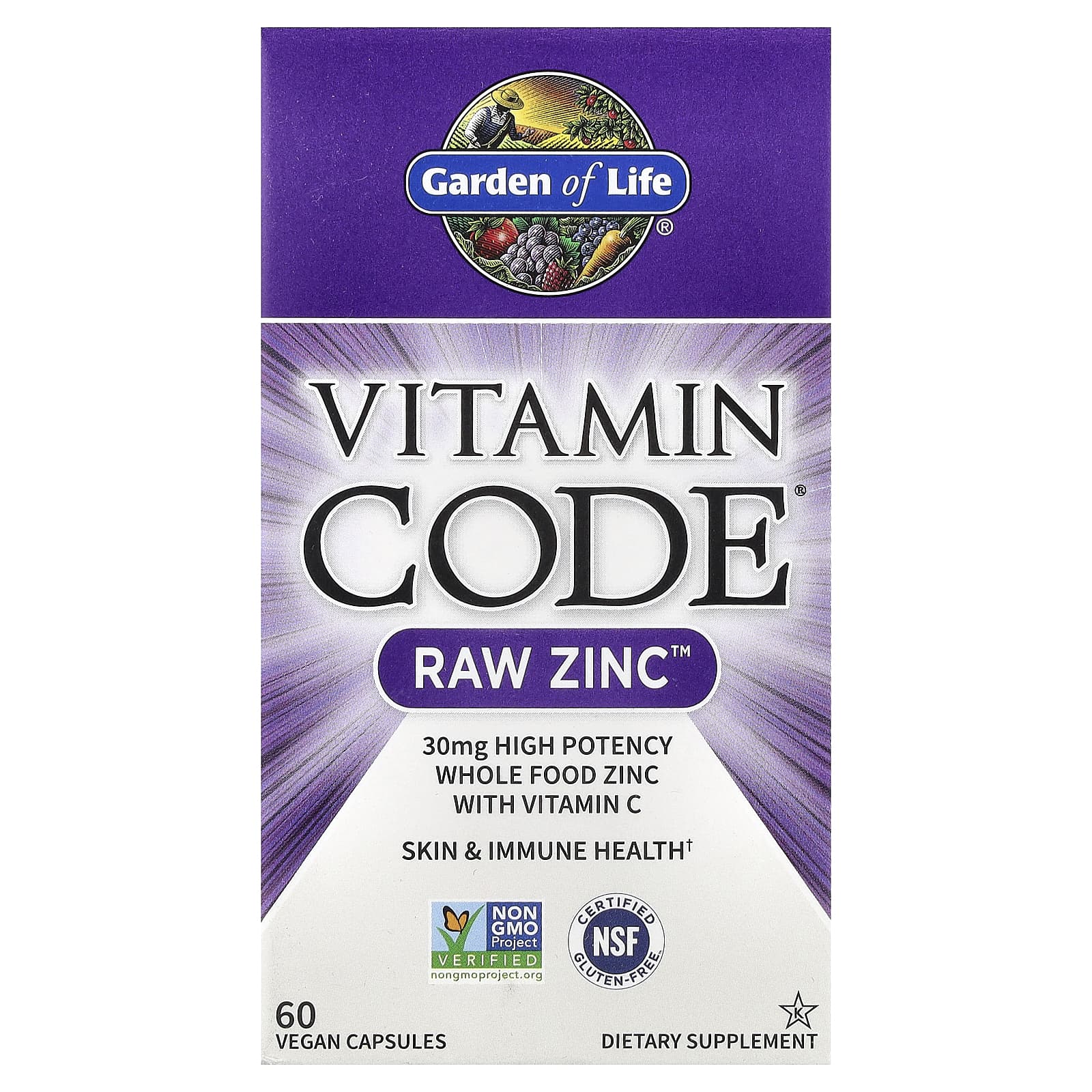 Garden of Life Vitamin Code, RAW Zinc with Vitamin C – 60 gélules véganes — Tunisie