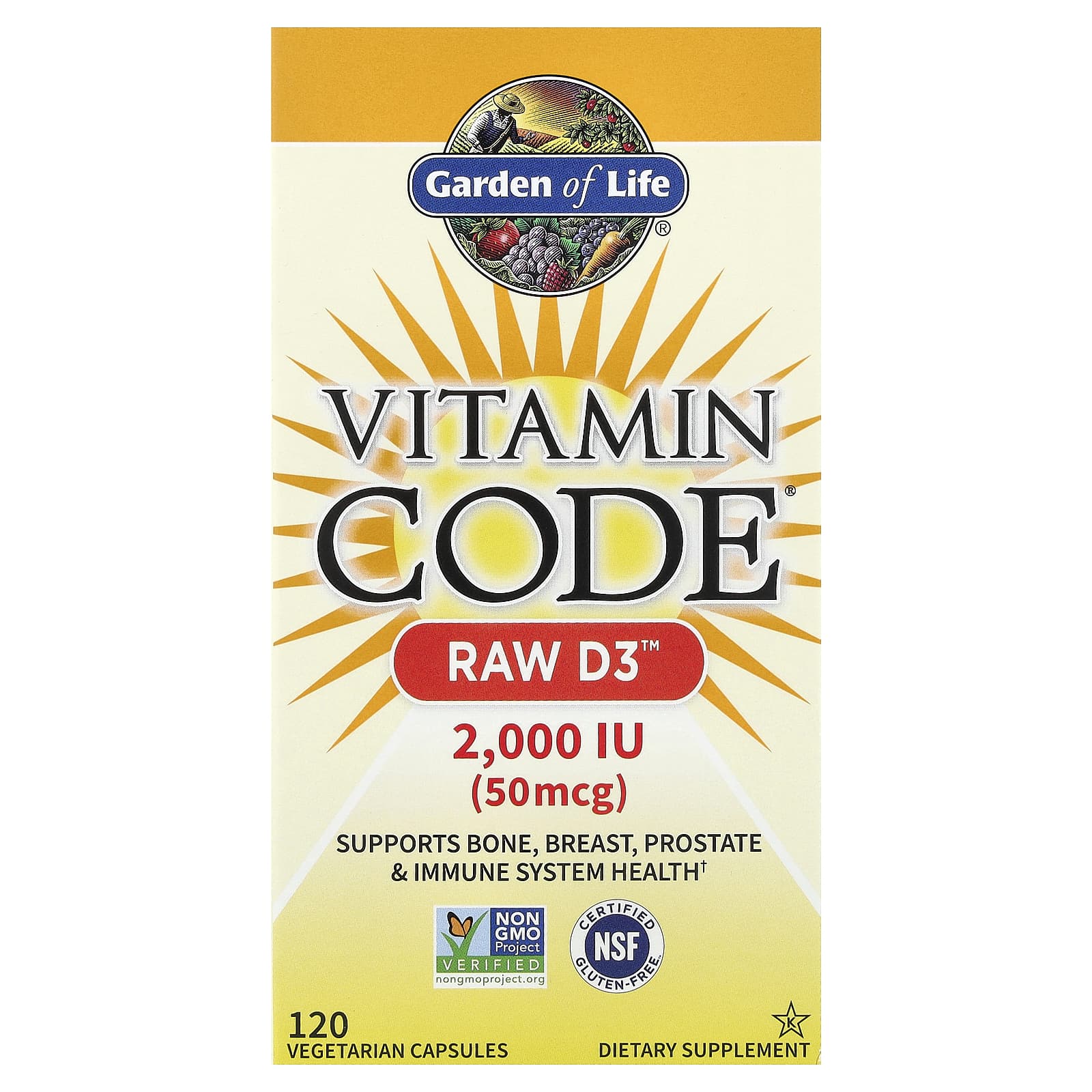 Garden of Life Vitamin Code – RAW D3 – 120 gélules végétales — Tunisie