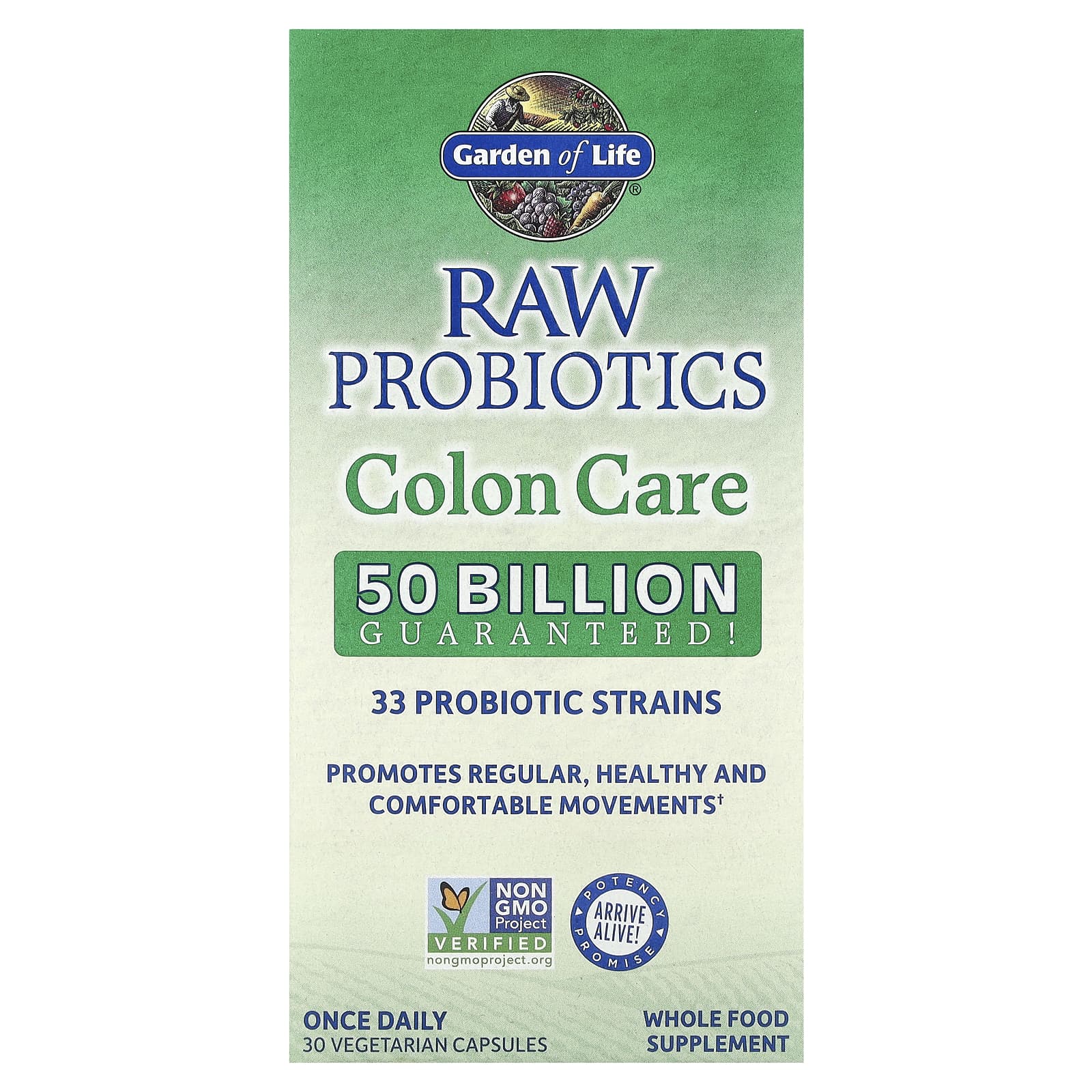 Garden of Life RAW Probiotics, Colon Care – 30 gélules végétales — Tunisie