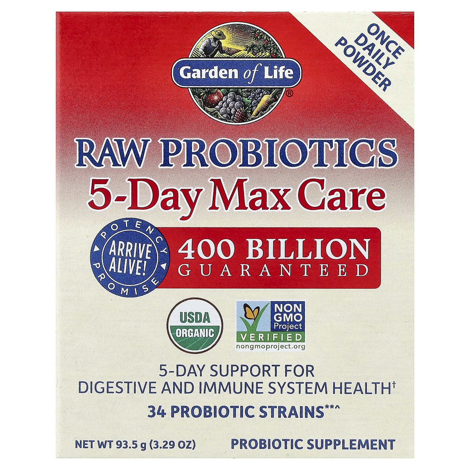 Garden of Life RAW Probiotics 5-Day Max Care – 93,5 g — Tunisie