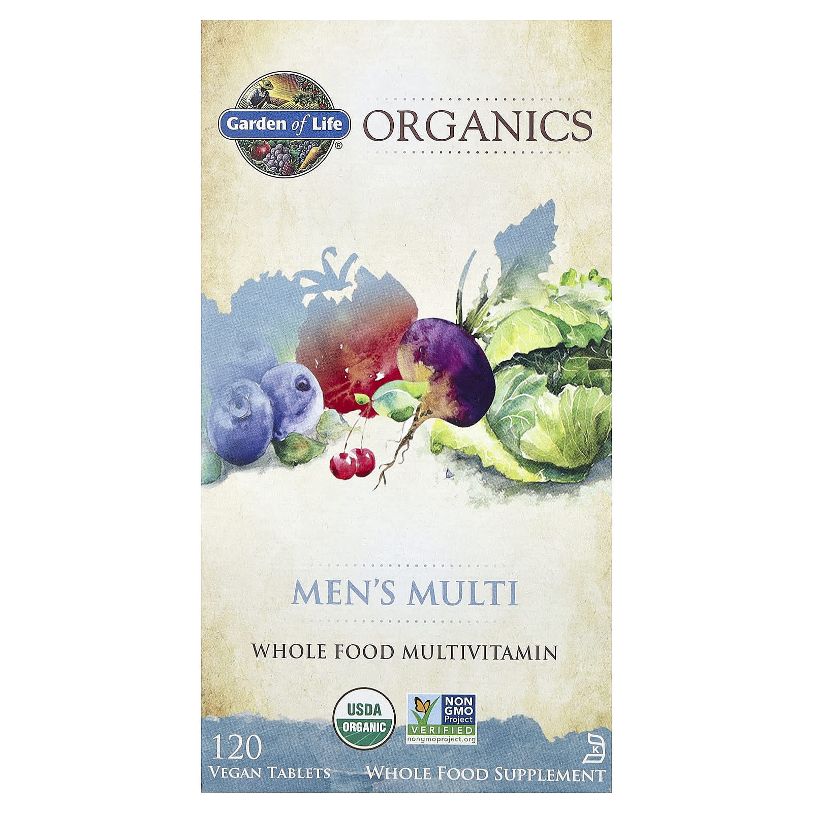Garden of Life Organics, Men's Multi, 120 Vegan Tablets — Tunisie