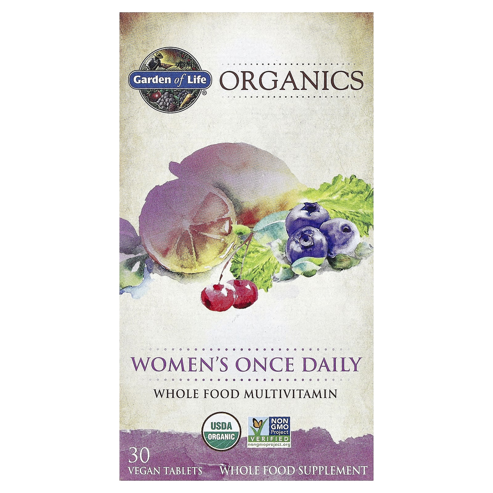 Garden of Life Organics, Women's Once Daily, Whole Food Multivitamin, 30 Vegan Tablets — Tunisie