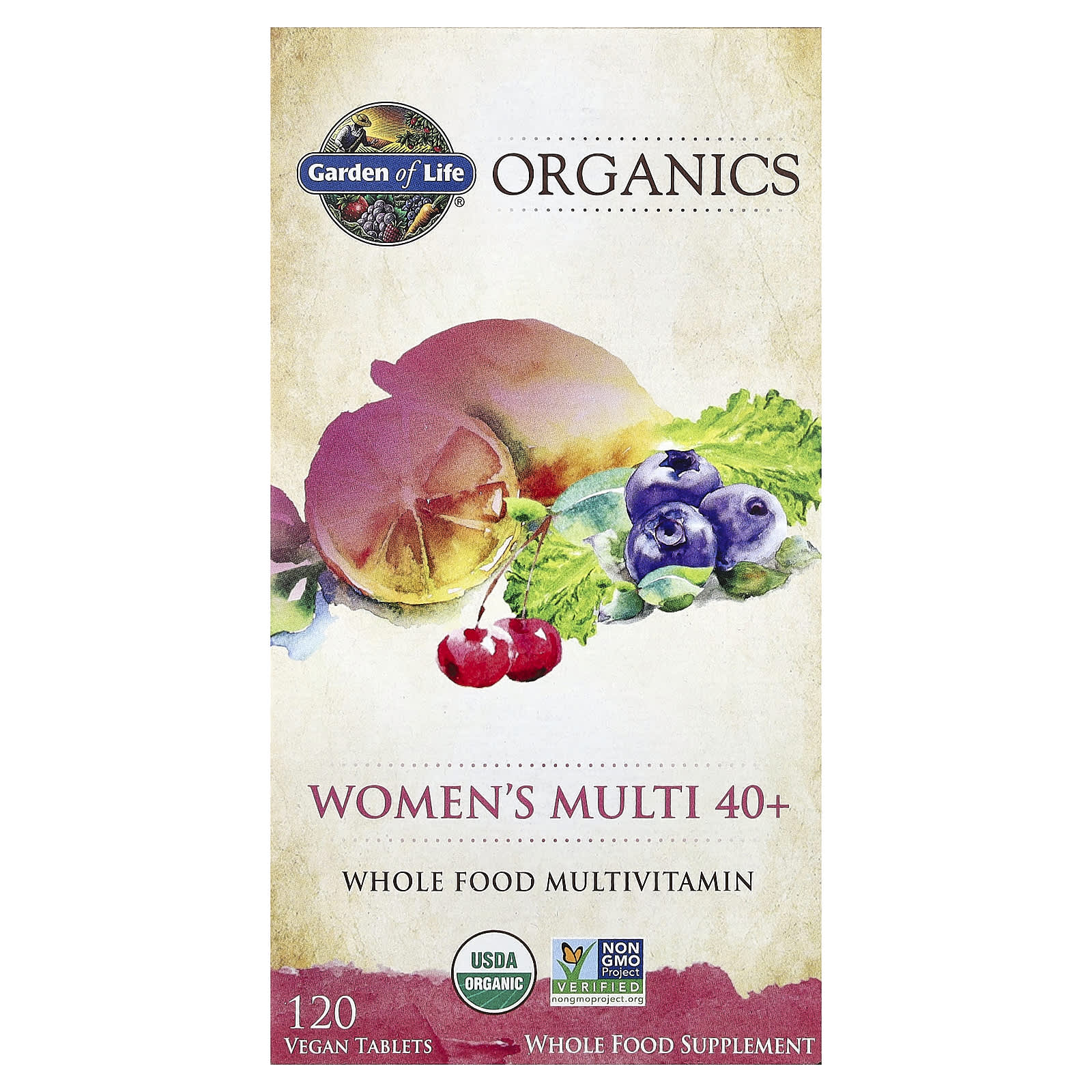 Garden of Life Organics, Women's Multi 40+, 120 Vegan Tablets — Tunisie