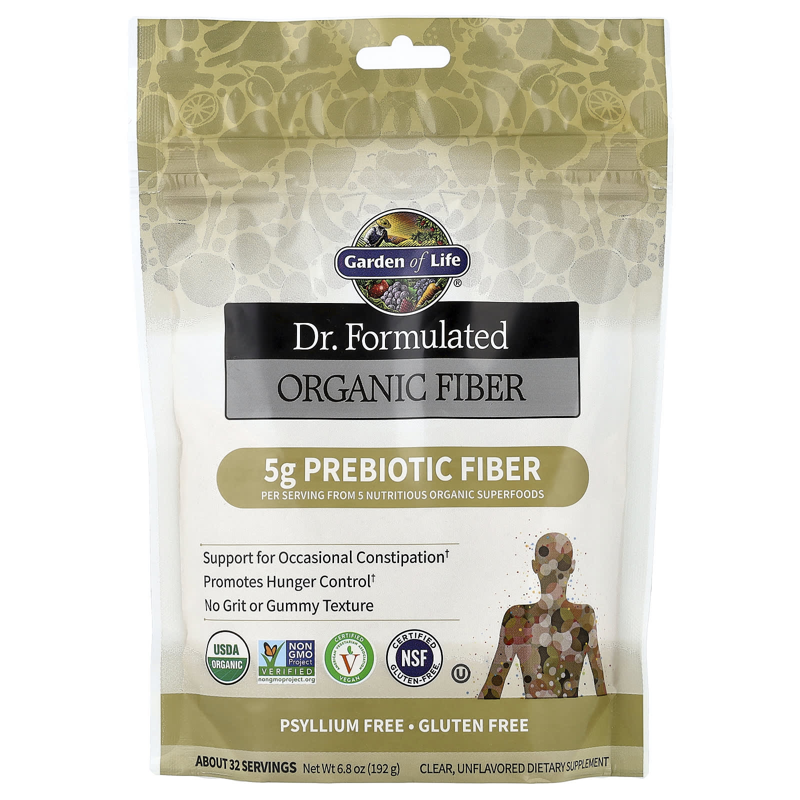 Garden of Life Dr. Formulated, Organic Fiber – Sans arôme – 192 g — Tunisie