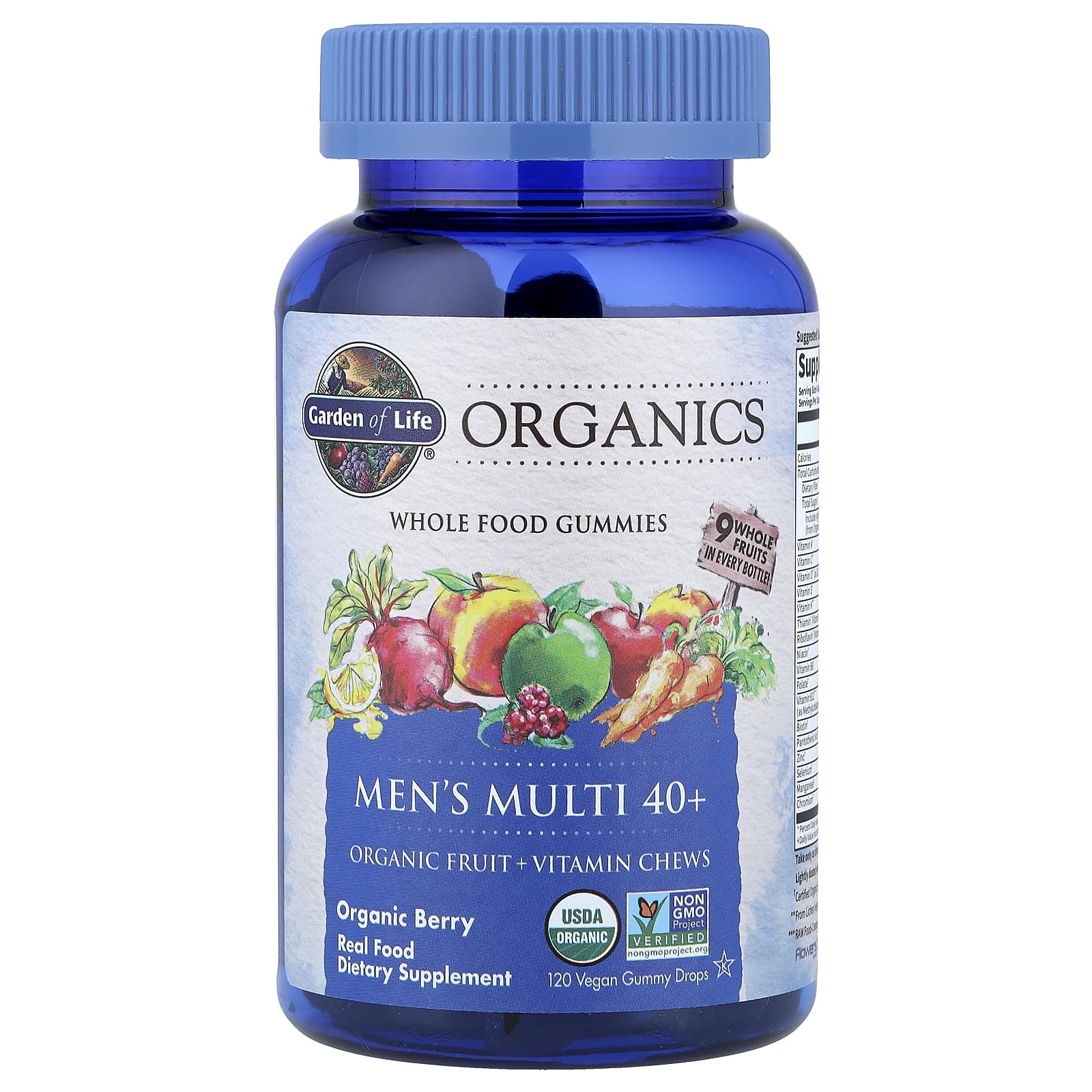 Garden of Life Organics, Men's Multi 40+ Gummies, 120 Vegan Gummy Drops – Organic Berry — Tunisie