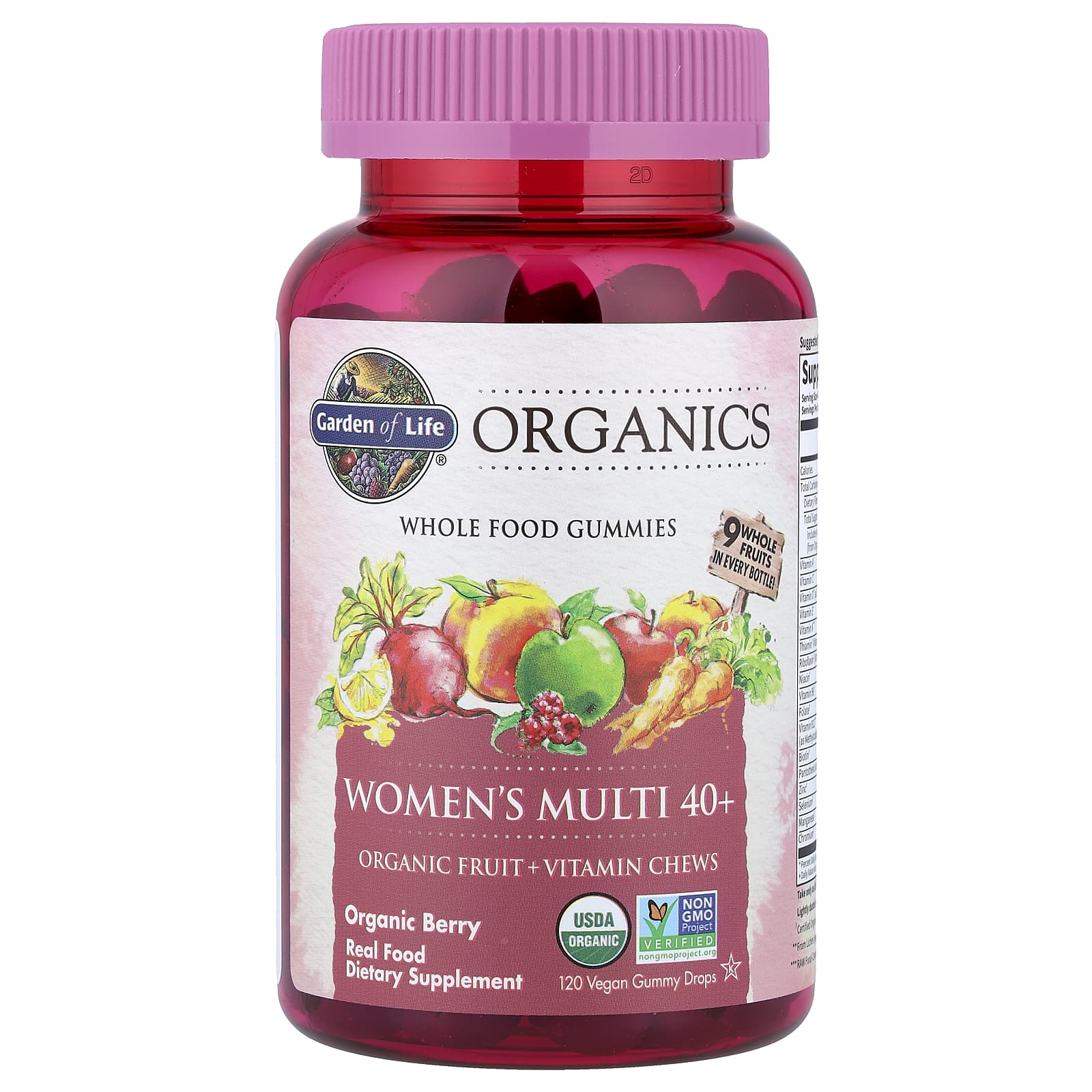 Garden of Life Organics, Women's Multi 40+ Gummies, 120 Vegan Gummy Drops – Organic Berry — Tunisie