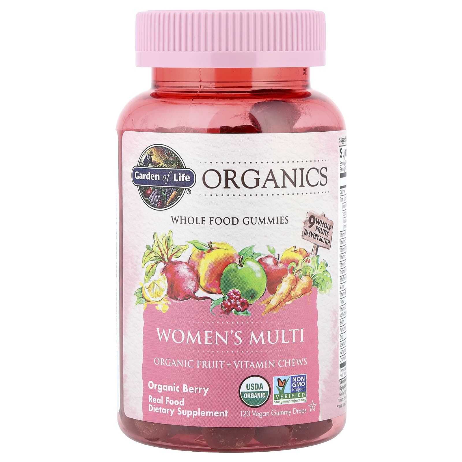 Garden of Life Organics, Women's Multi Gummies, 120 Vegan Gummy Drops – Organic Berry — Tunisie