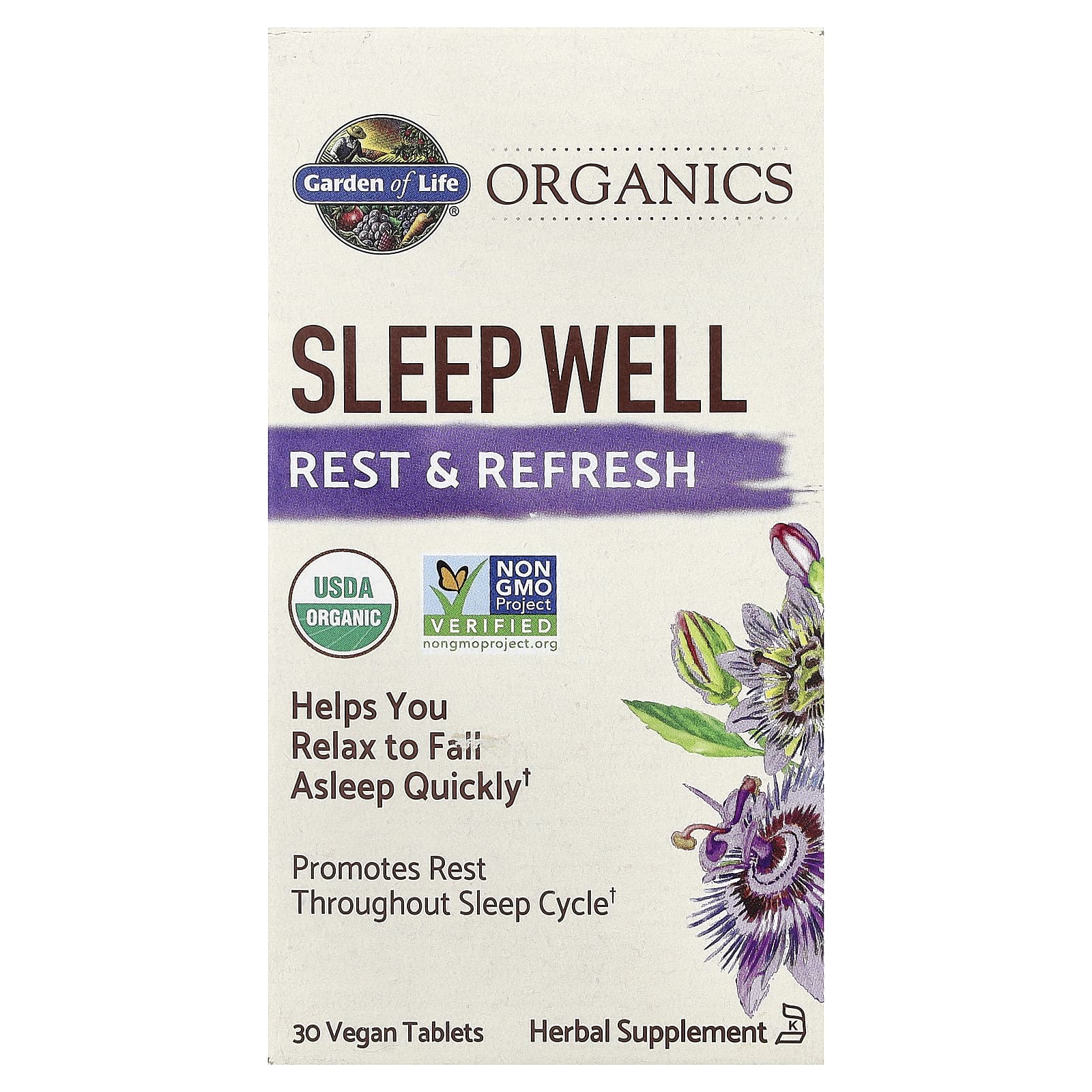 Garden of Life Organics, Sleep Well, 30 Vegan Tablets — Tunisie