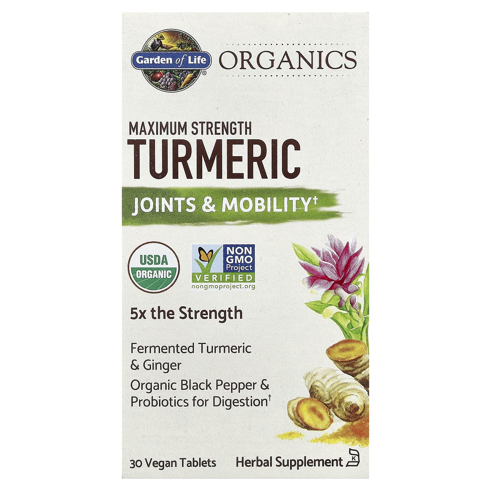 Garden of Life Turmeric, Maximum Strength, 30 Vegan Tablets — Tunisie