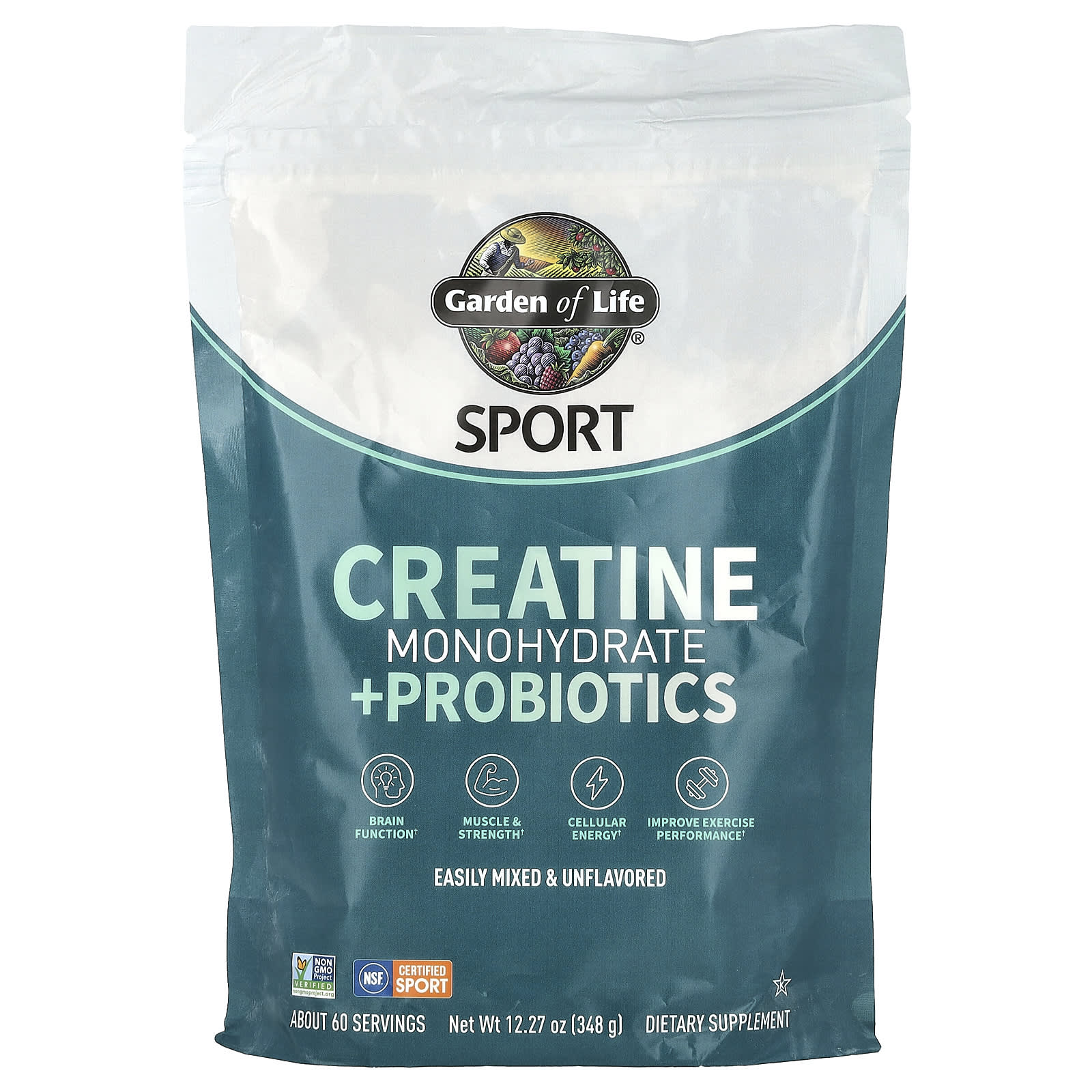 Garden of Life Sport, Creatine Monohydrate + Probiotics – Sans arôme – 348 g — Tunisie