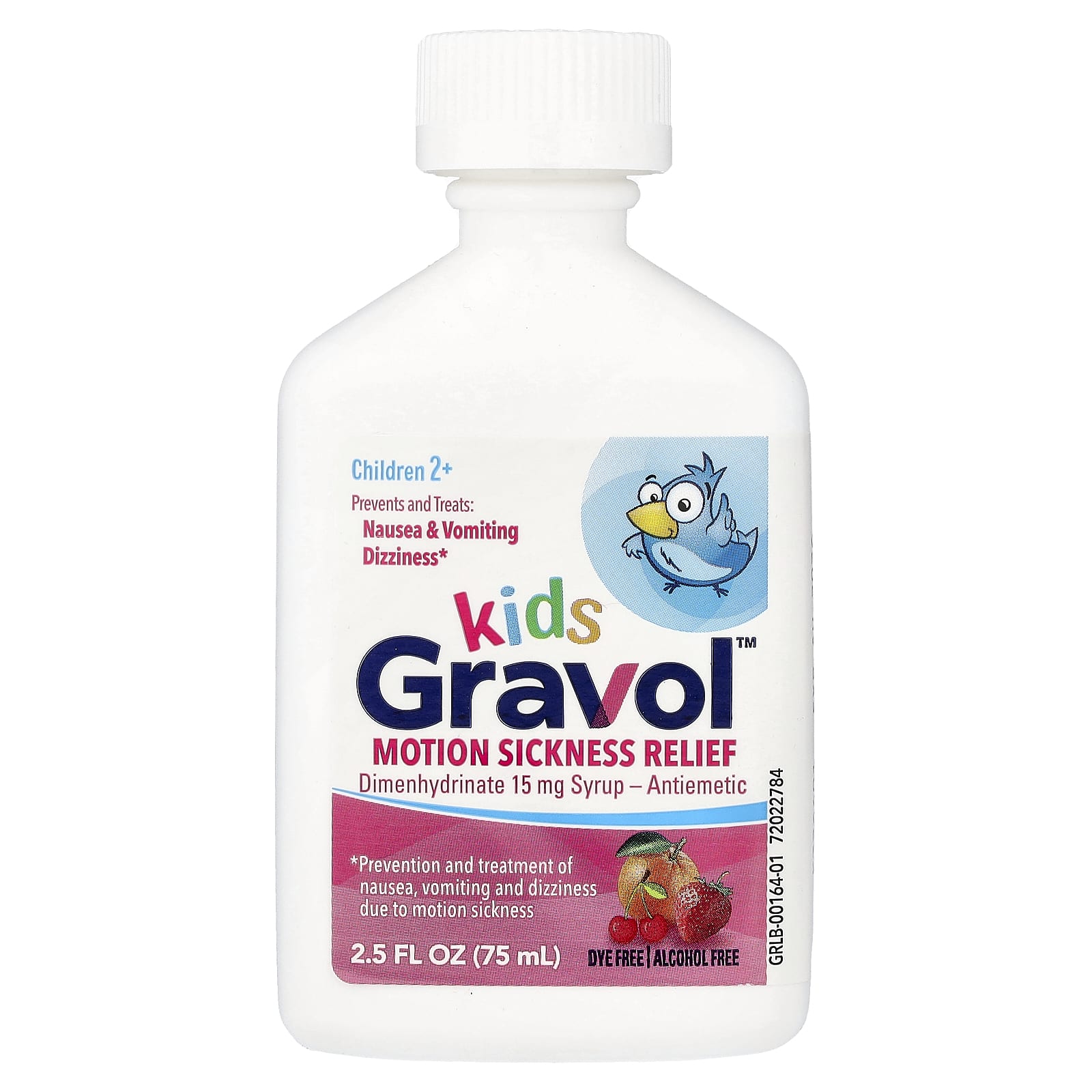 Gravol Kids, Motion Sickness Relief – Mixed Fruit – 75 ml — étiquette 1