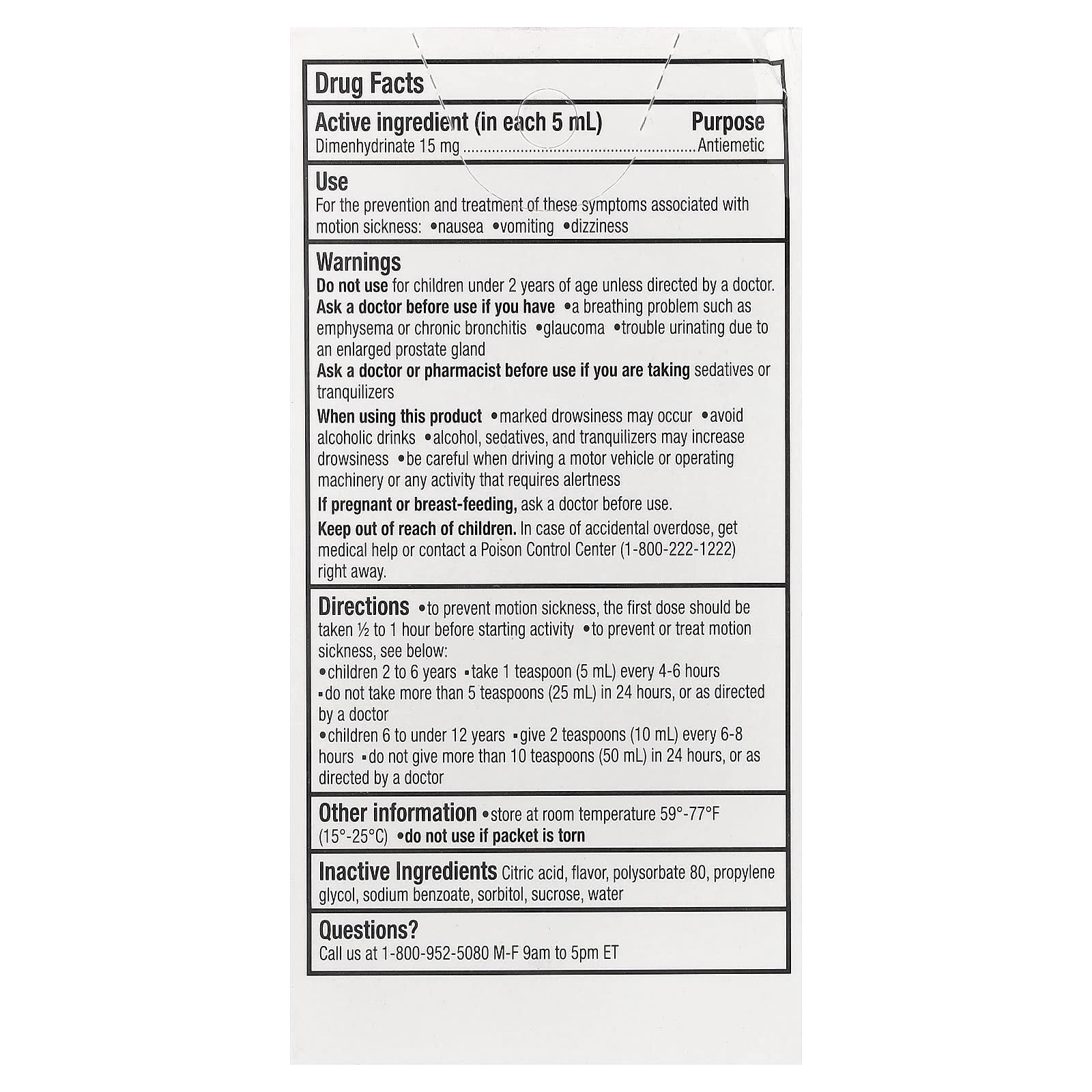 Gravol Kids, Motion Sickness Relief – Mixed Fruit – 75 ml — photo 2 sur 2
