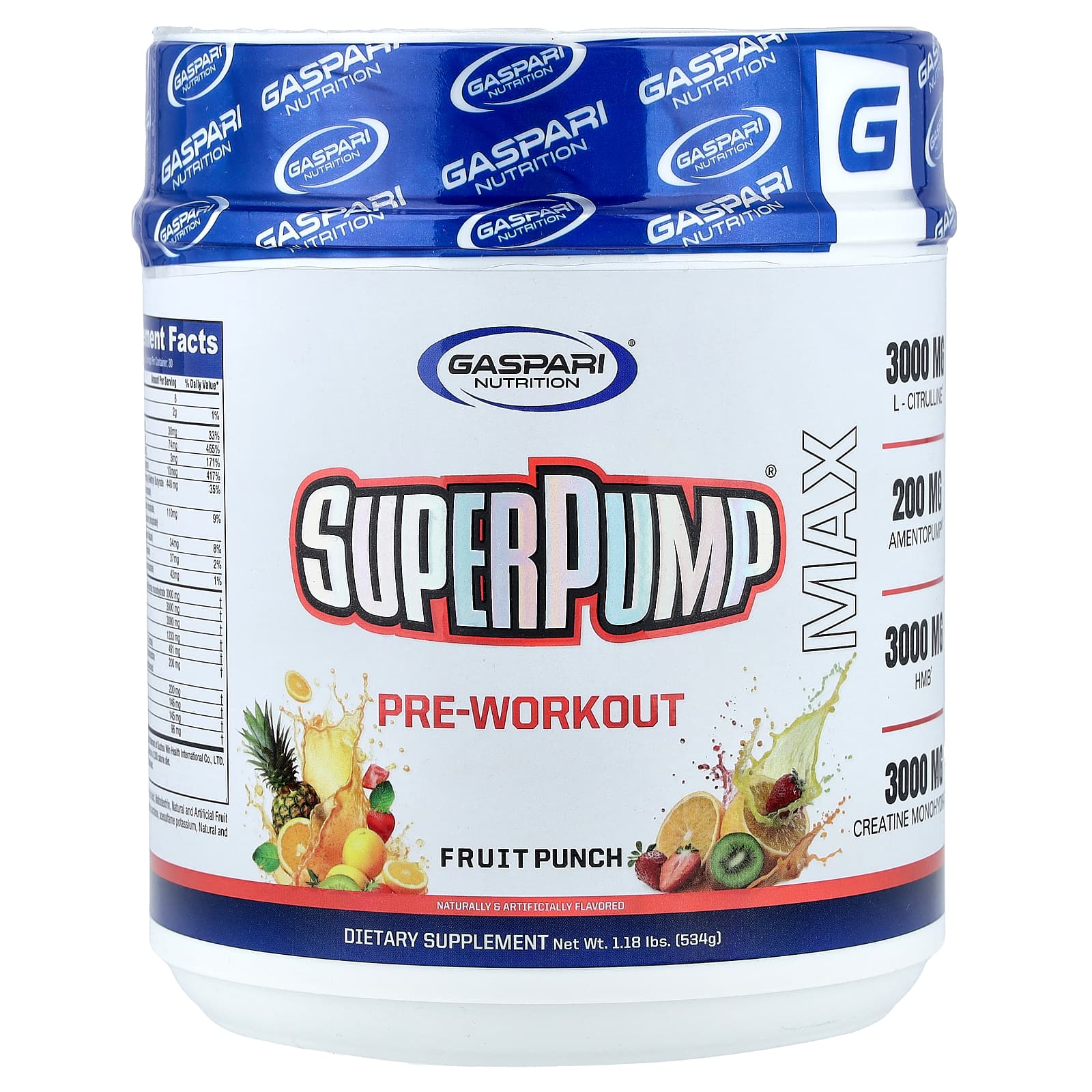 Gaspari Nutrition SuperPump Max, Pre-Workout – Fruit Punch – 534 g — Tunisie